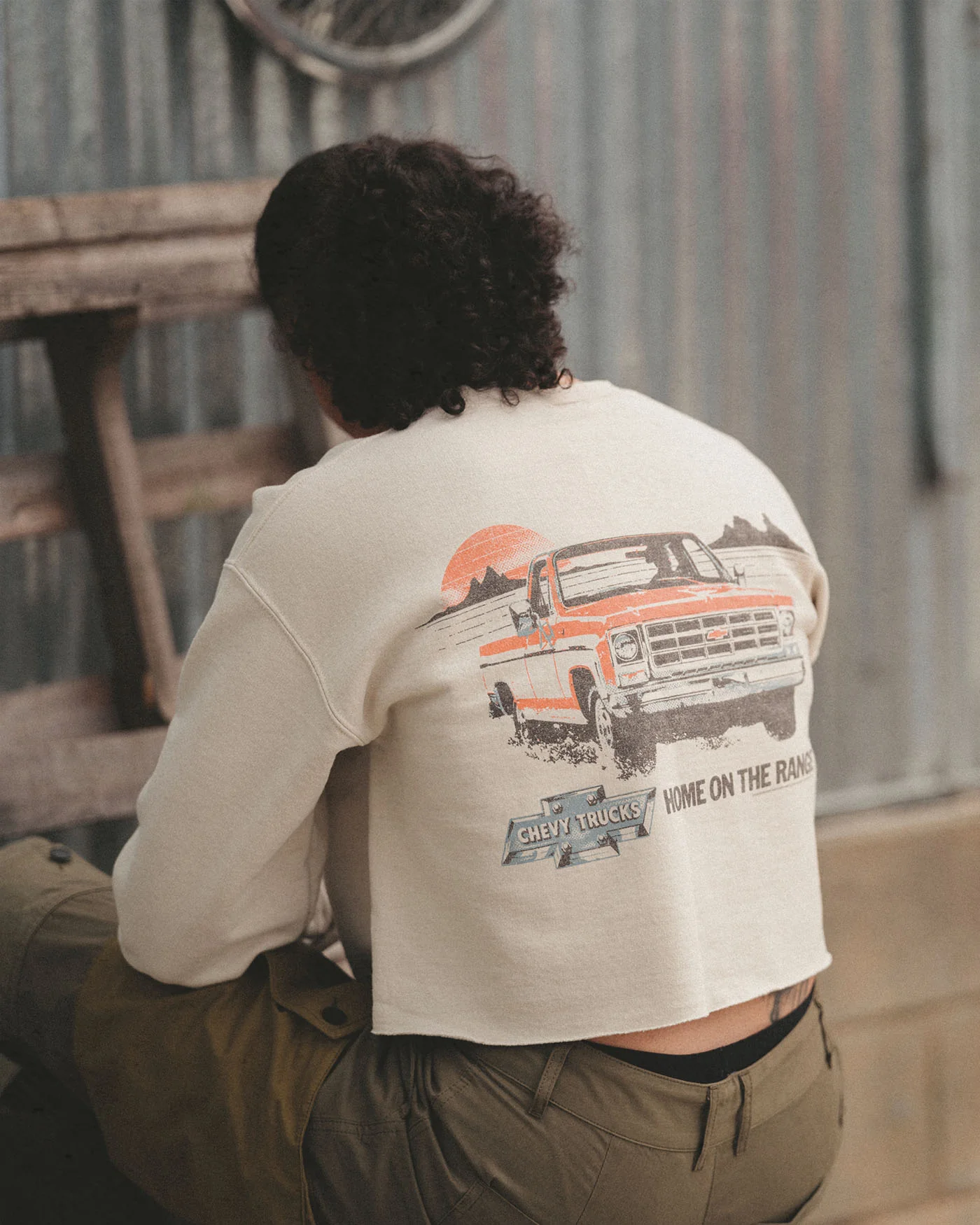 Women's Chevy Trucks Home on the Range Cropped Flea Market Fleece - Image 2