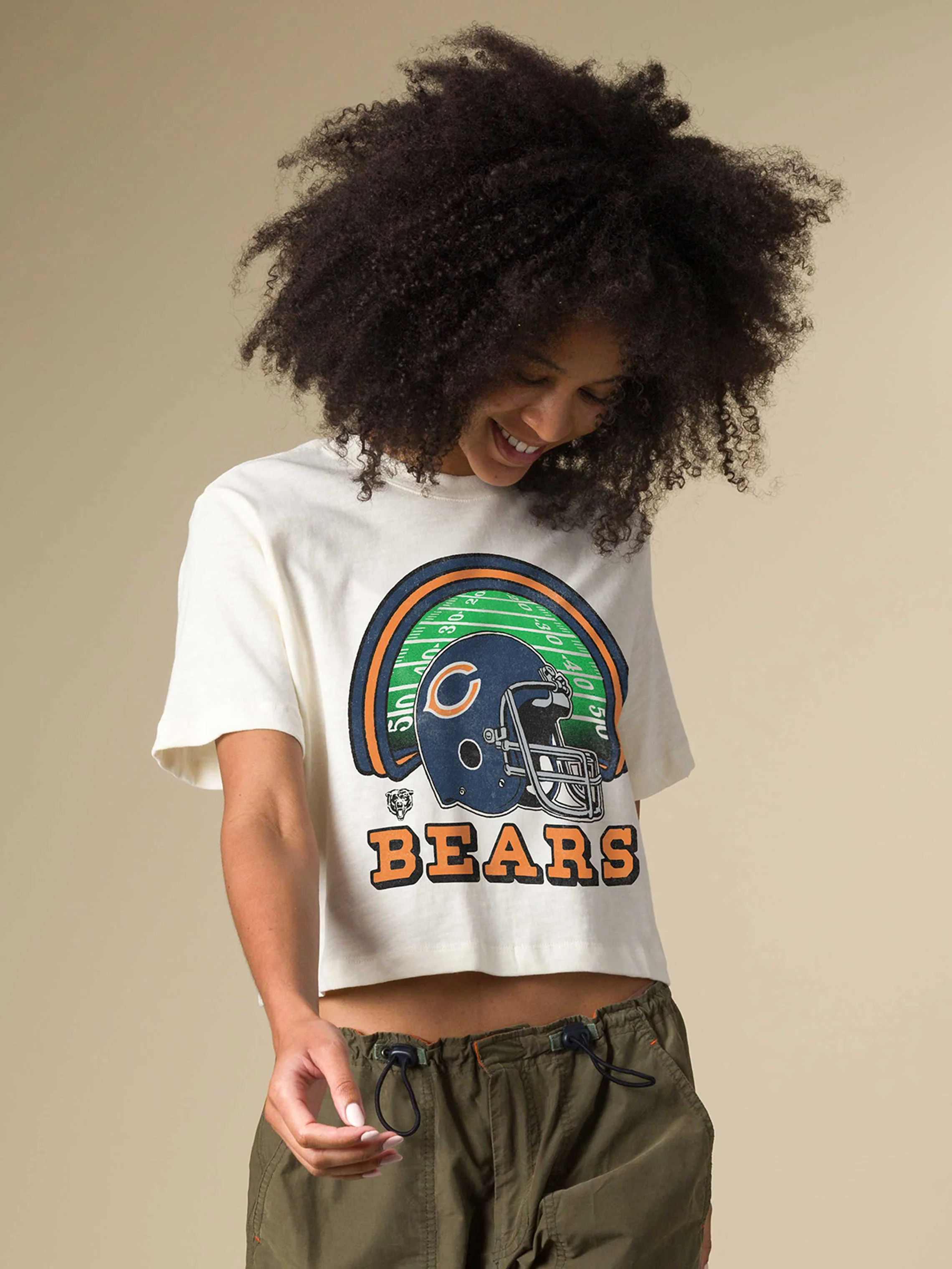 Women's Chicago Bears Game Time Mock Neck Crop Tee - Image 2