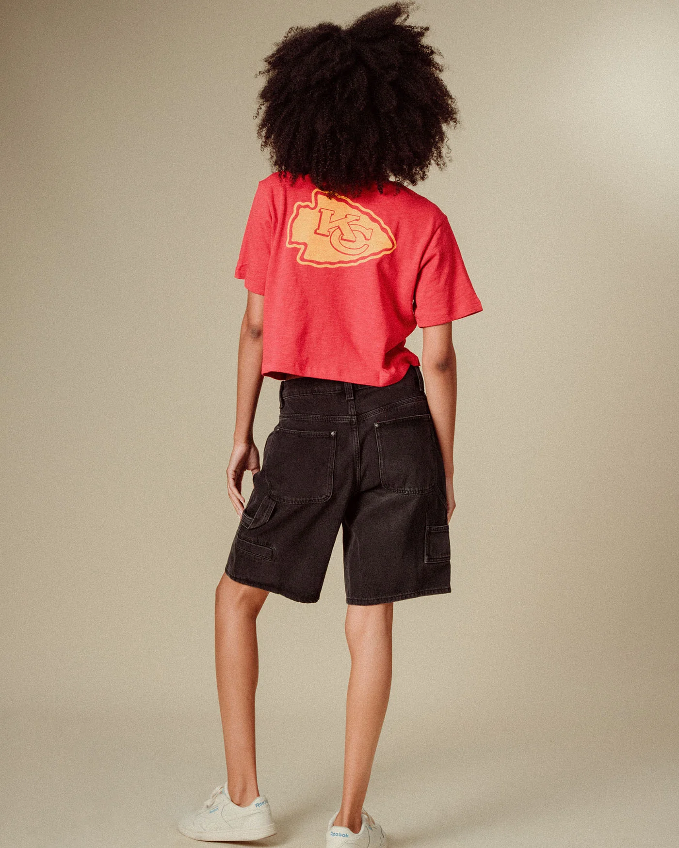 Women's Kansas City Chiefs Dual Threat Mock Neck Crop Tee - Image 3