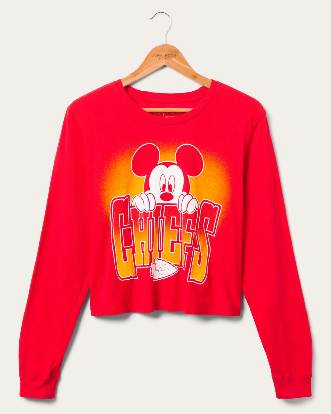Women's Kansas City Chiefs Mickey Hang on Crop Long Sleeve