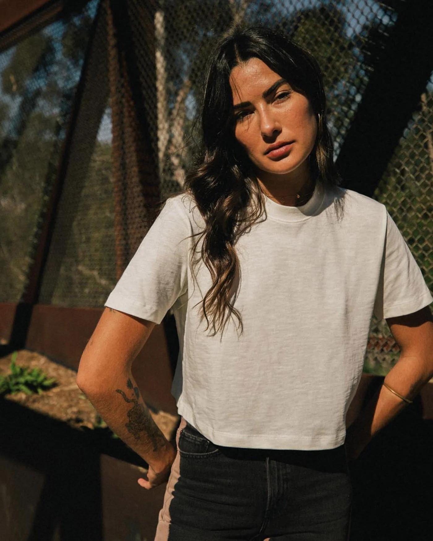 Women's Crop Mock Neck Tee - Image 3