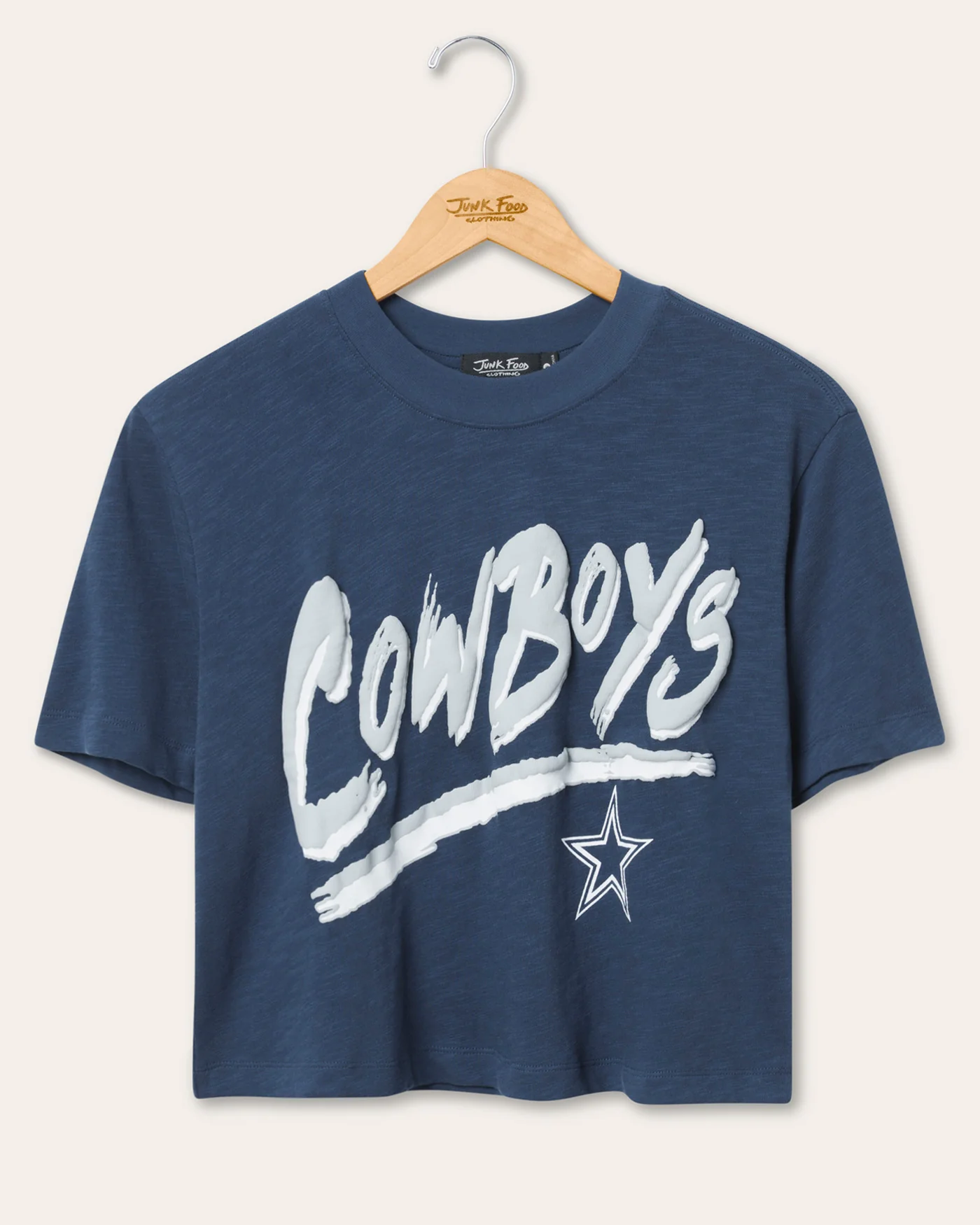 Women's Dallas Cowboys Thrill Mock Neck Crop Tee