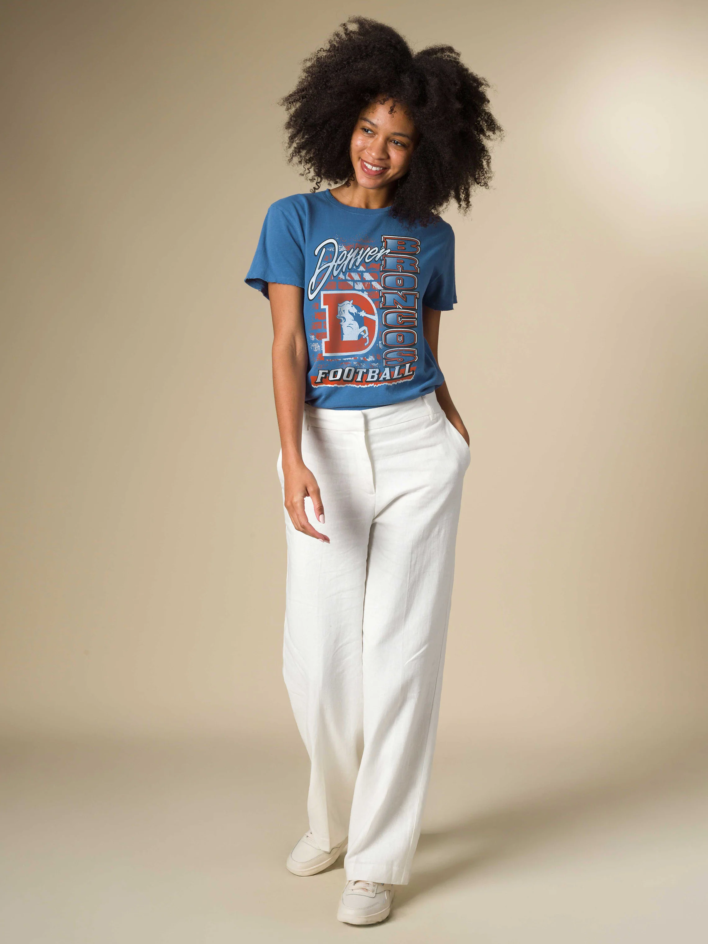 Women's Denver Broncos Brick Vintage Tee - Image 2