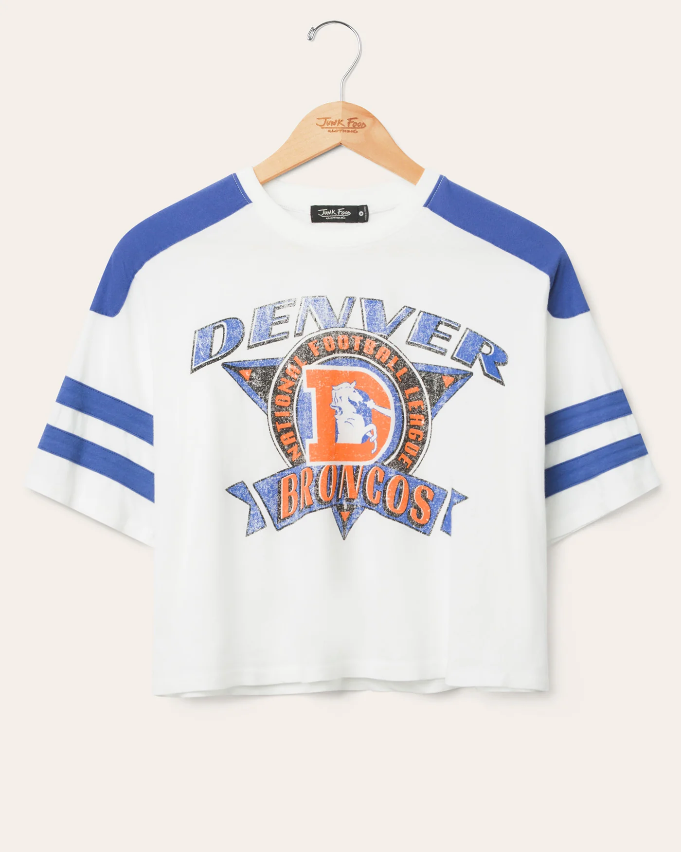 Women's Denver Broncos Striped Crop Tee