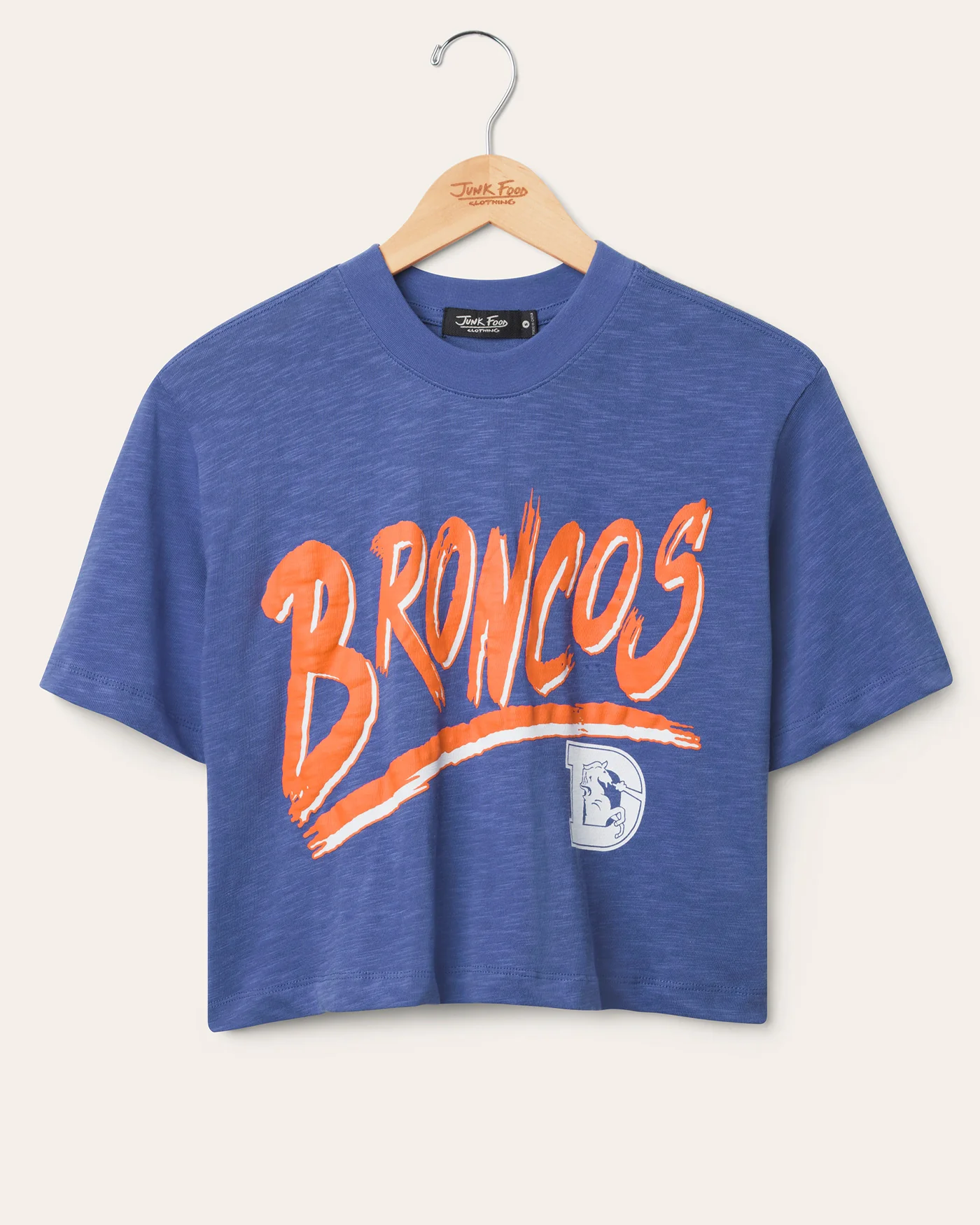Women's Denver Broncos Thrill Mock Neck Crop Tee