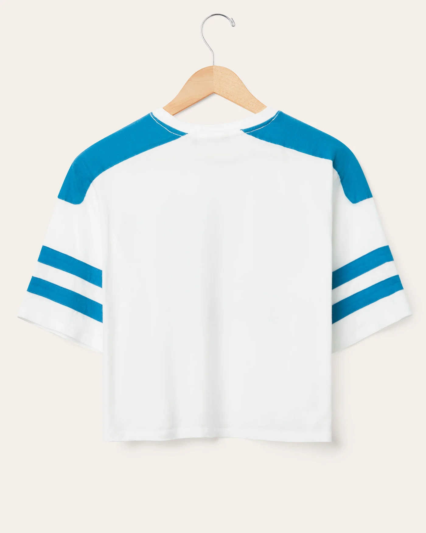 Women's Detroit Lions Striped Crop Tee - Image 2