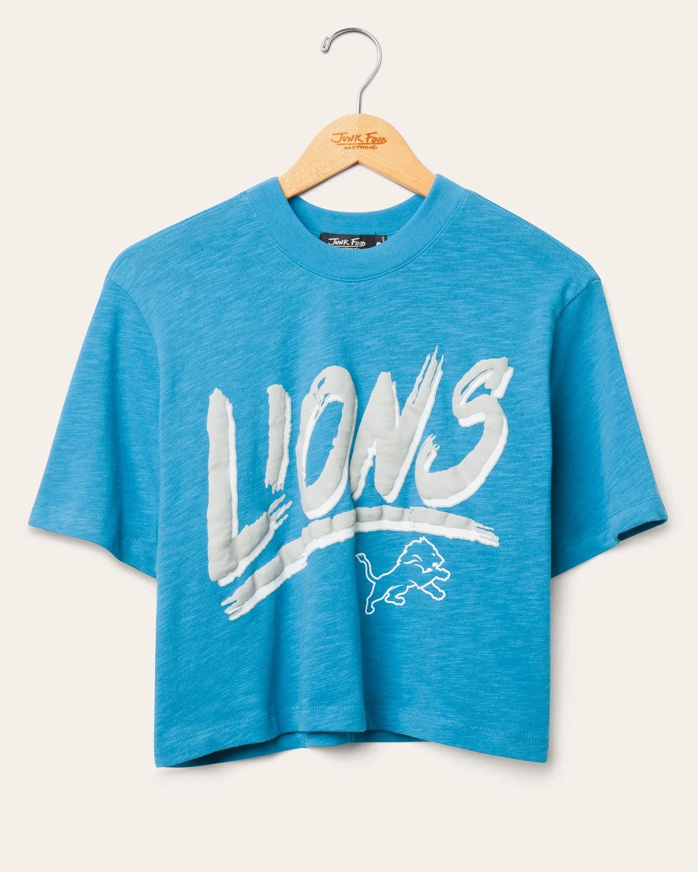 Women's Detroit Lions Thrill Mock Neck Crop Tee