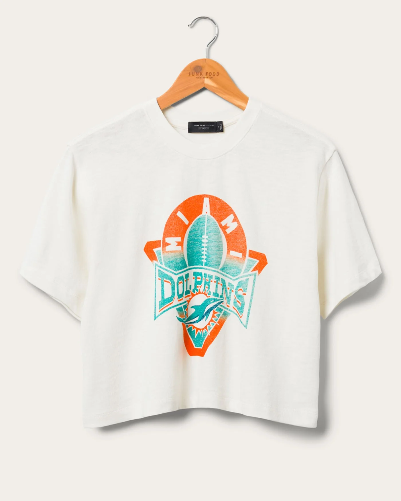 Women's Miami Dolphins Mock Neck Crop Tee