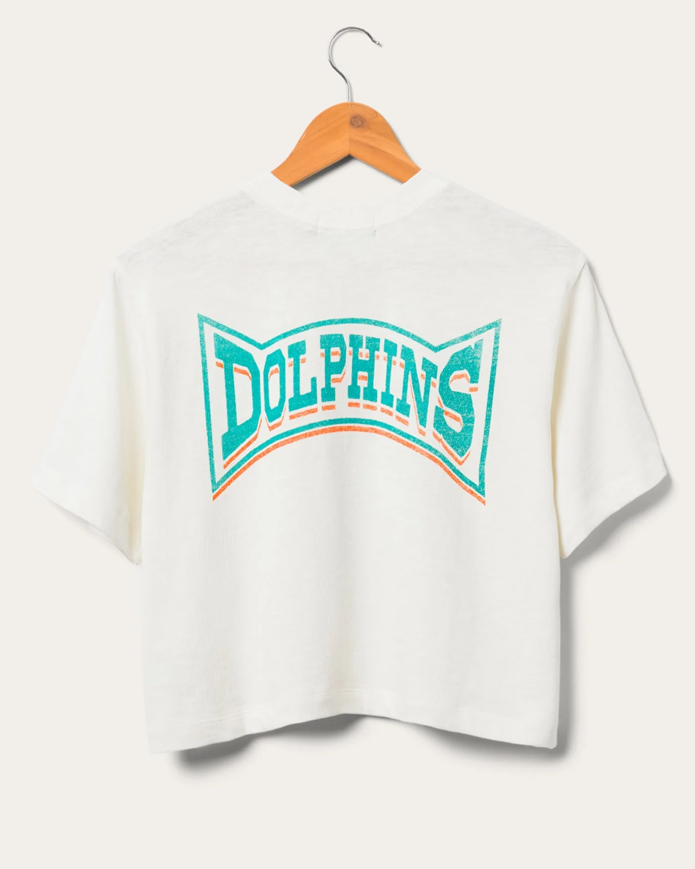 Women's Miami Dolphins Mock Neck Crop Tee - Image 2