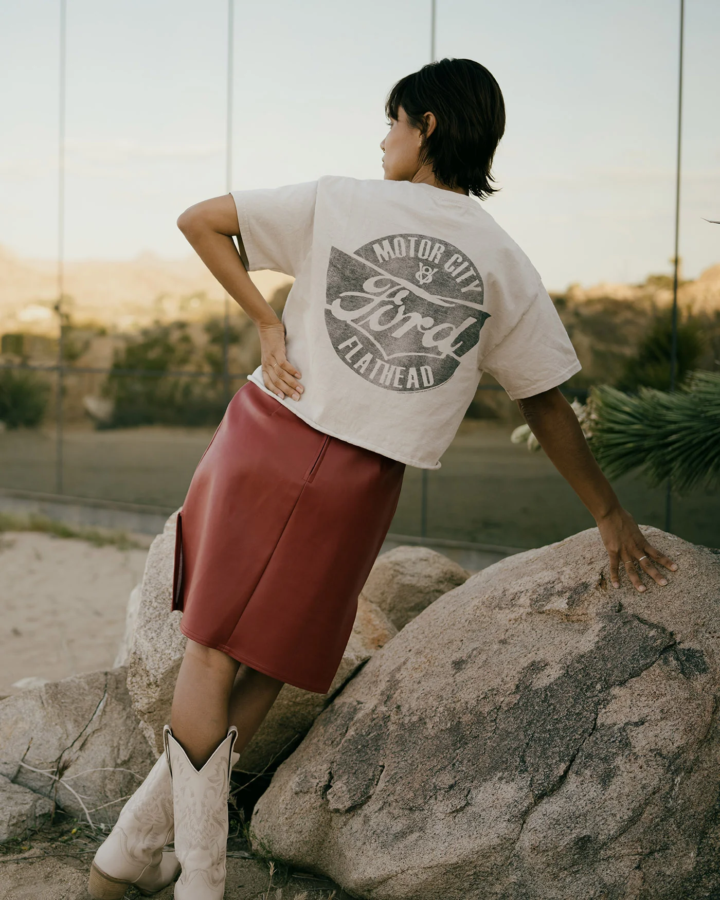 Women's Ford Pocket Flea Market Crop Tee - Image 2