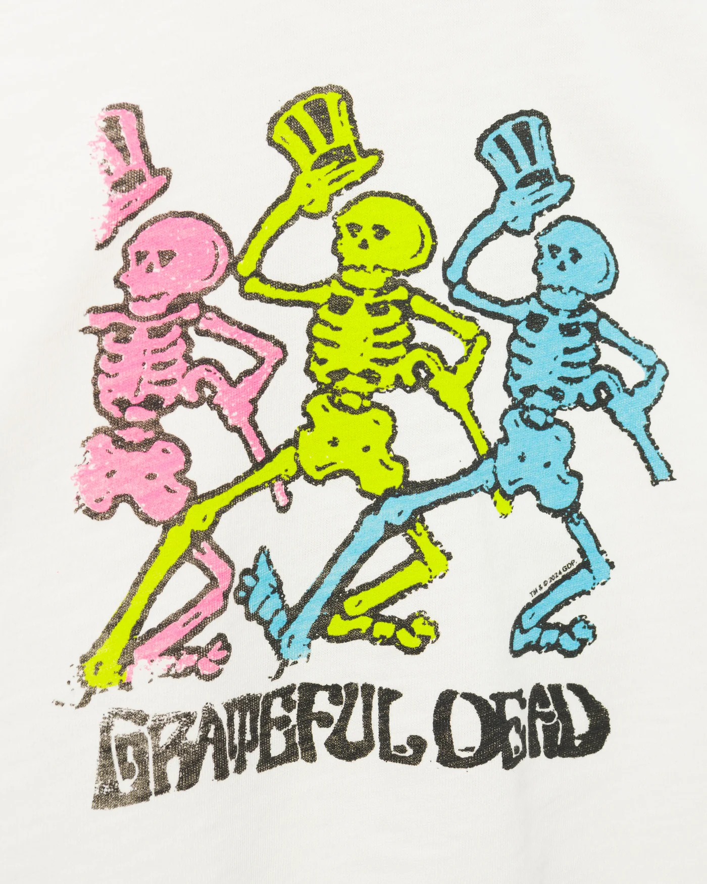Women's Grateful Dead Dancing Skeletons Crop Mock Neck Tee - Image 5