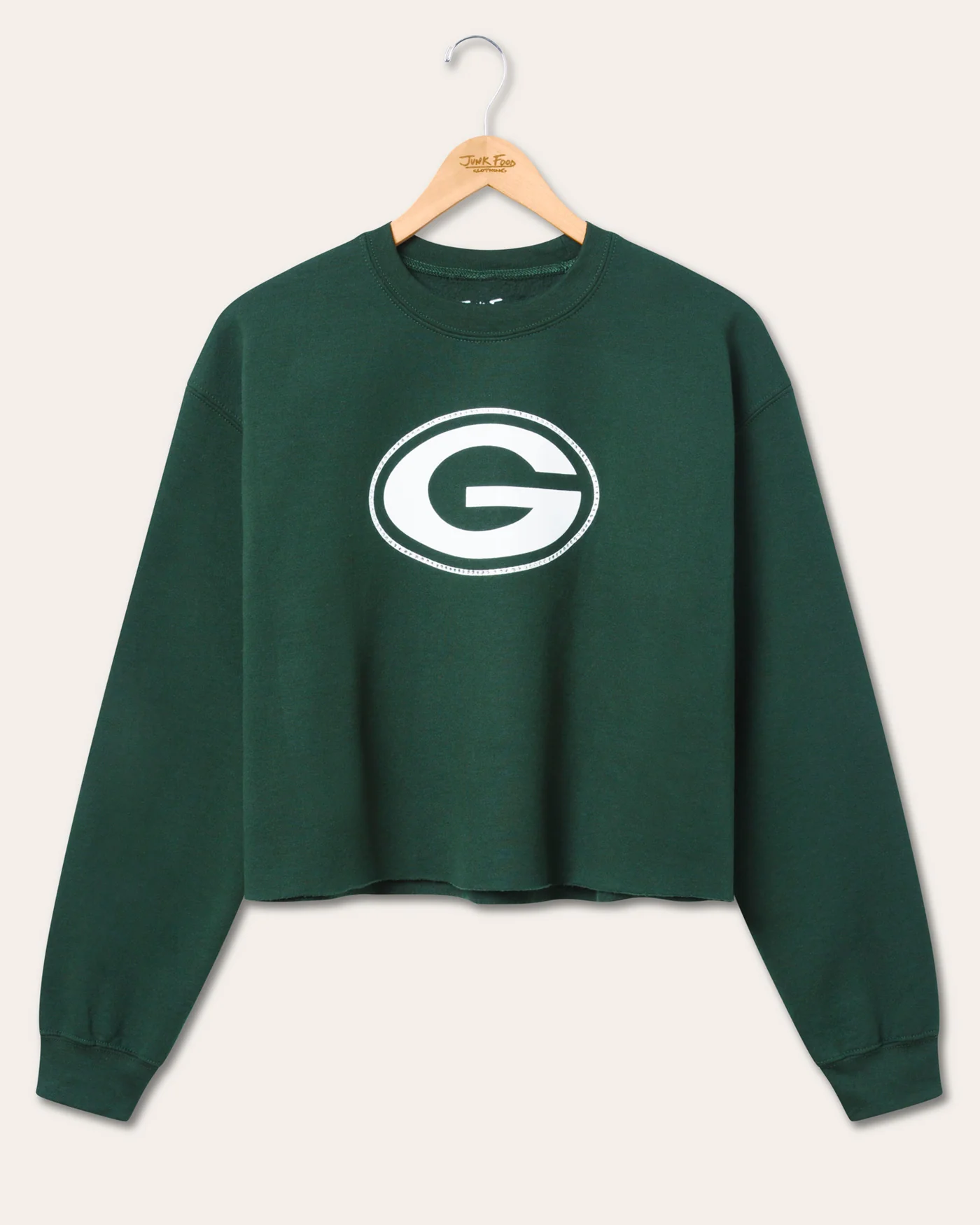 Women's Green Bay Packers Bling Flea Market Crop Fleece