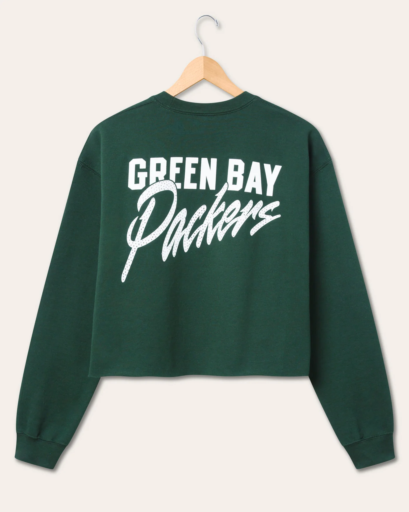 Women's Green Bay Packers Bling Flea Market Crop Fleece - Image 5