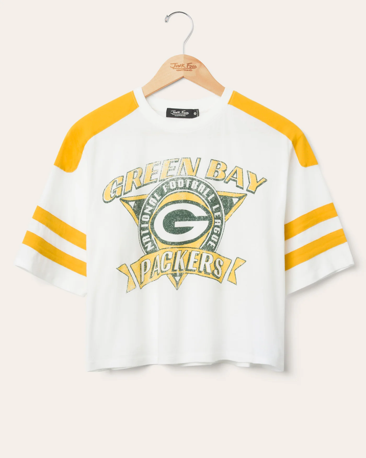 Women's Green Bay Packers Striped Crop Tee