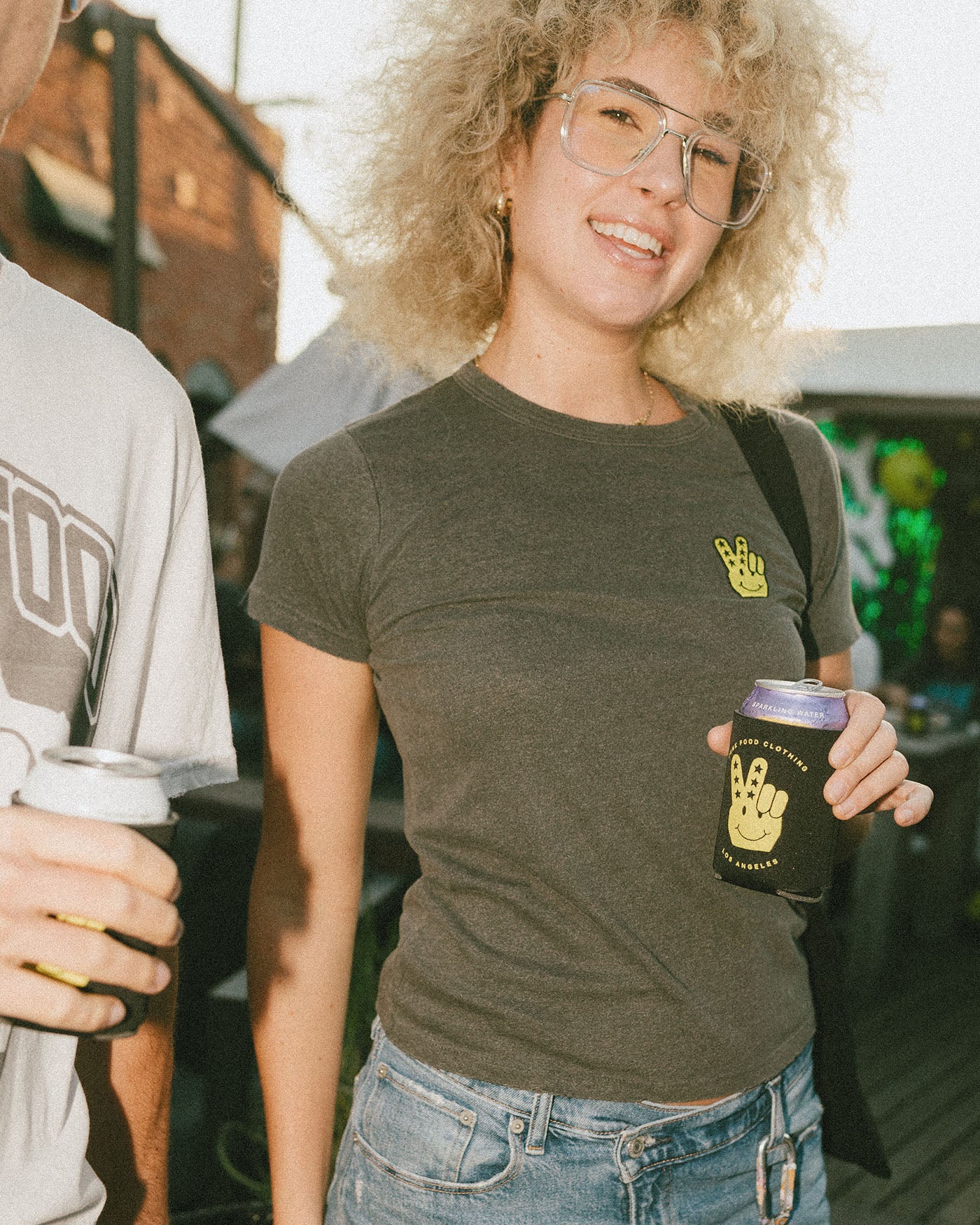 Women’s JF Peace + Smiles Logo Embroidered Original Tee - Image 3