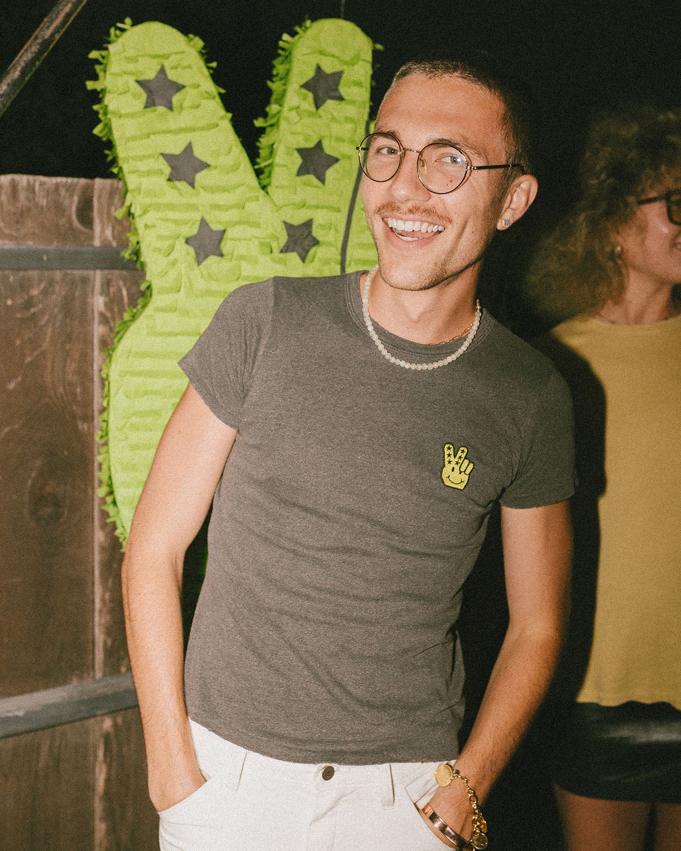 Women’s JF Peace + Smiles Logo Embroidered Original Tee - Image 4