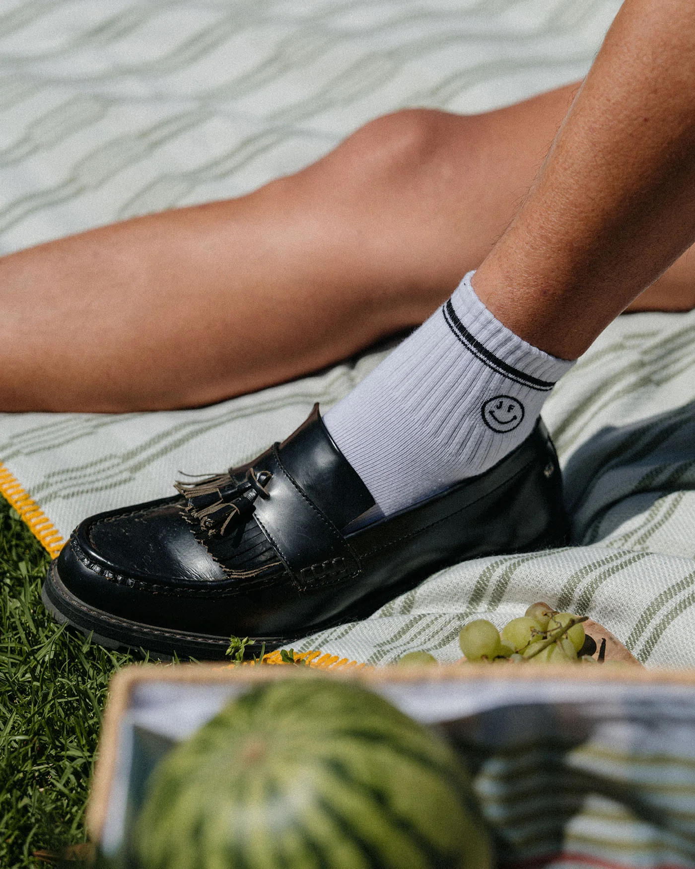 JF Smiley Embroidered Logo Ankle Socks - Image 3