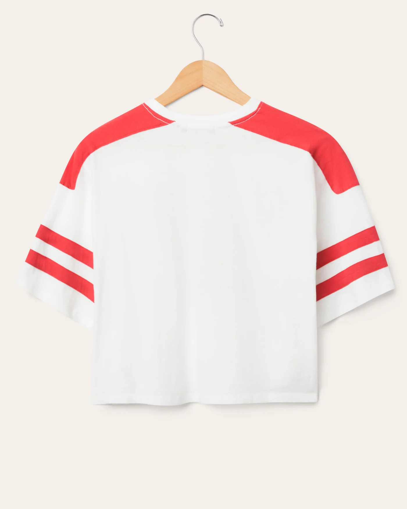 Women's Kansas City Chiefs Striped Crop Tee - Image 4