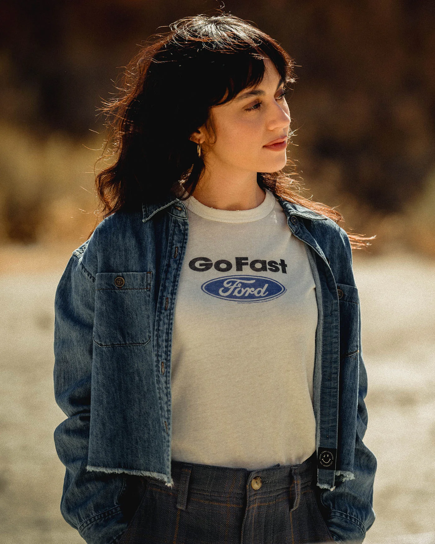Women's Hemp Denim Crop Shirt - Image 3
