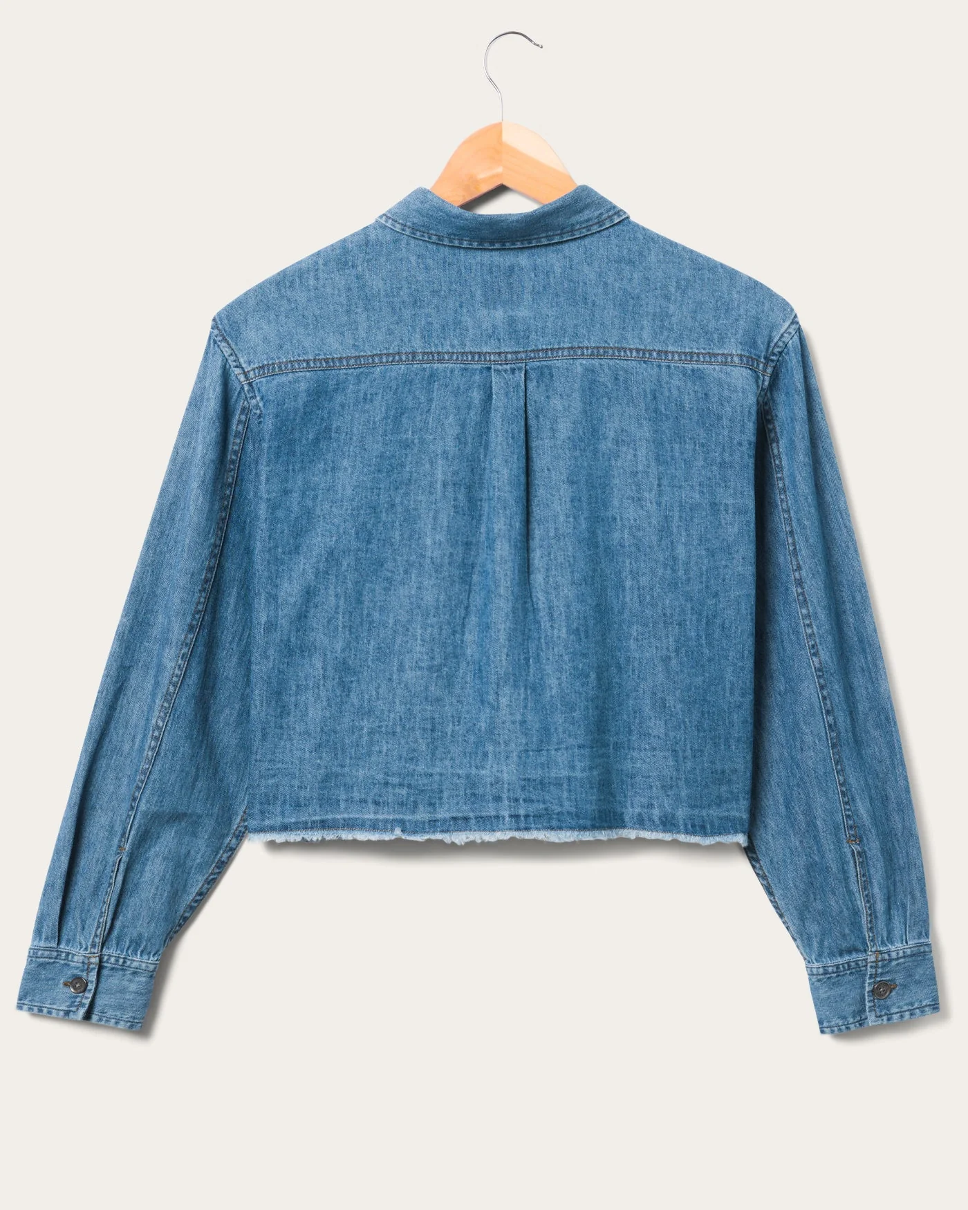 Women's Hemp Denim Crop Shirt - Image 5