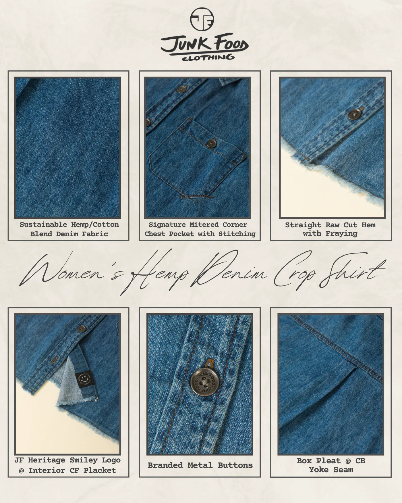 Women's Hemp Denim Crop Shirt - Image 9