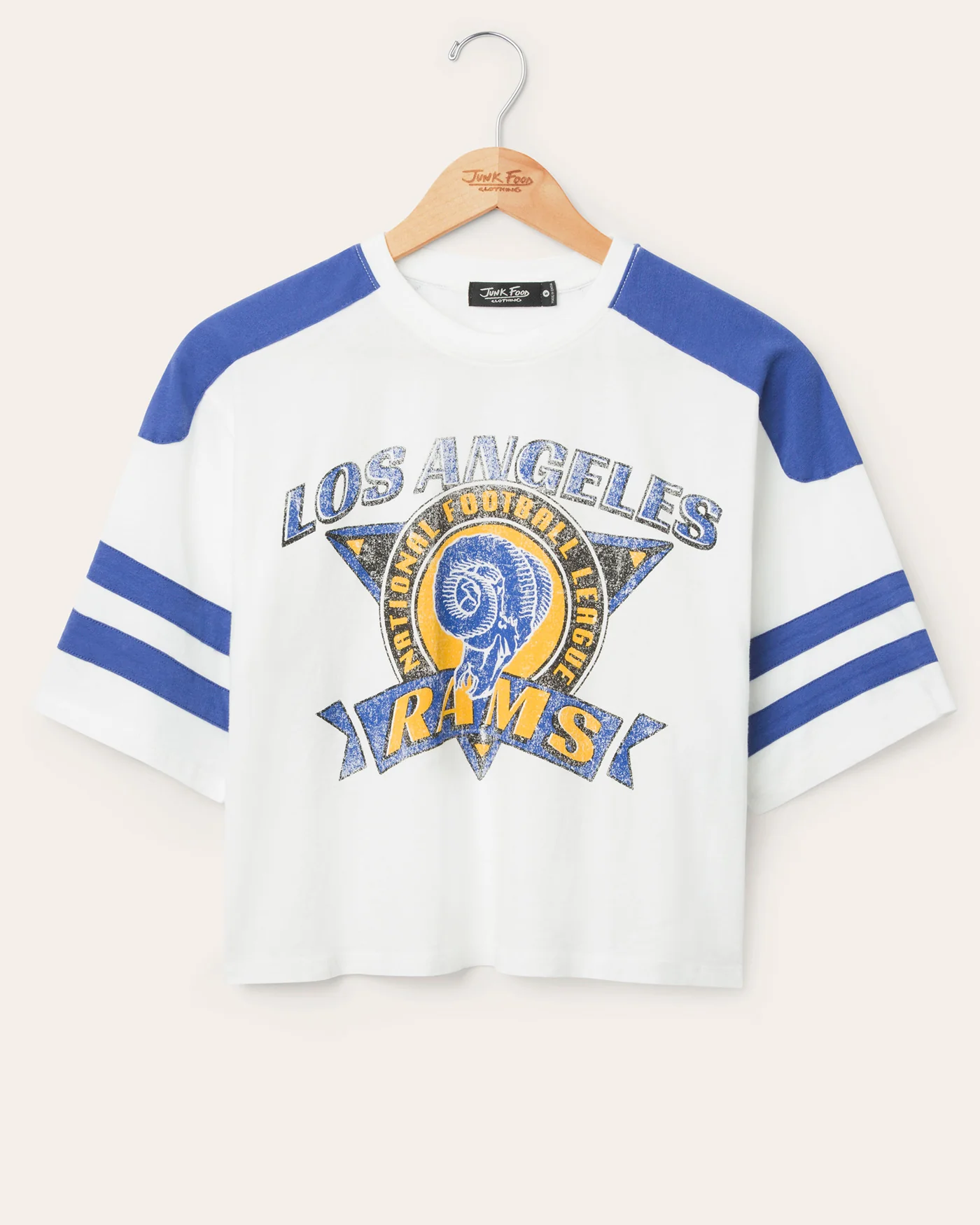 Women's Los Angeles Rams Striped Crop Tee