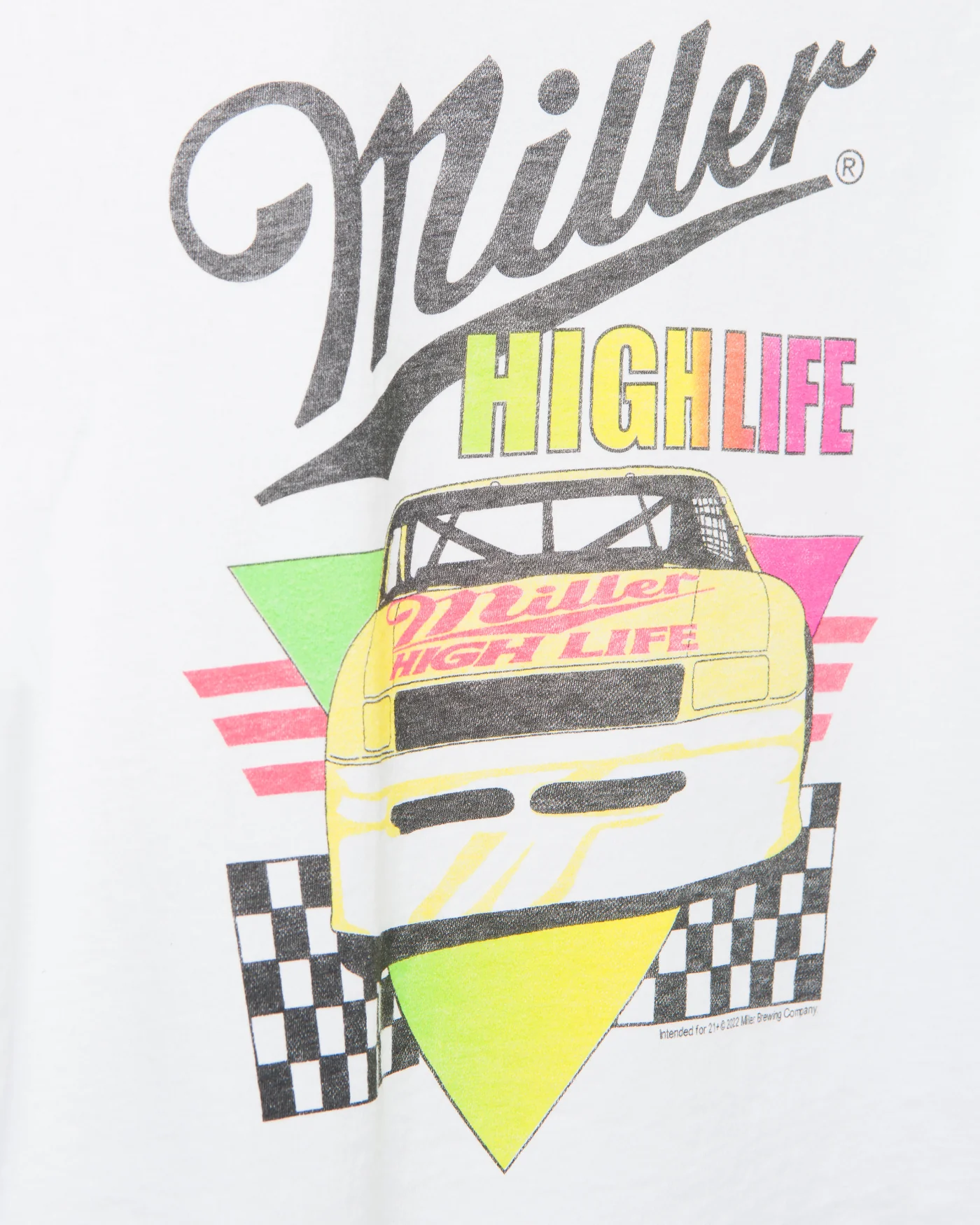 Women's Miller High Life Yellow Car Checkers Cropped Muscle Tank - Image 4