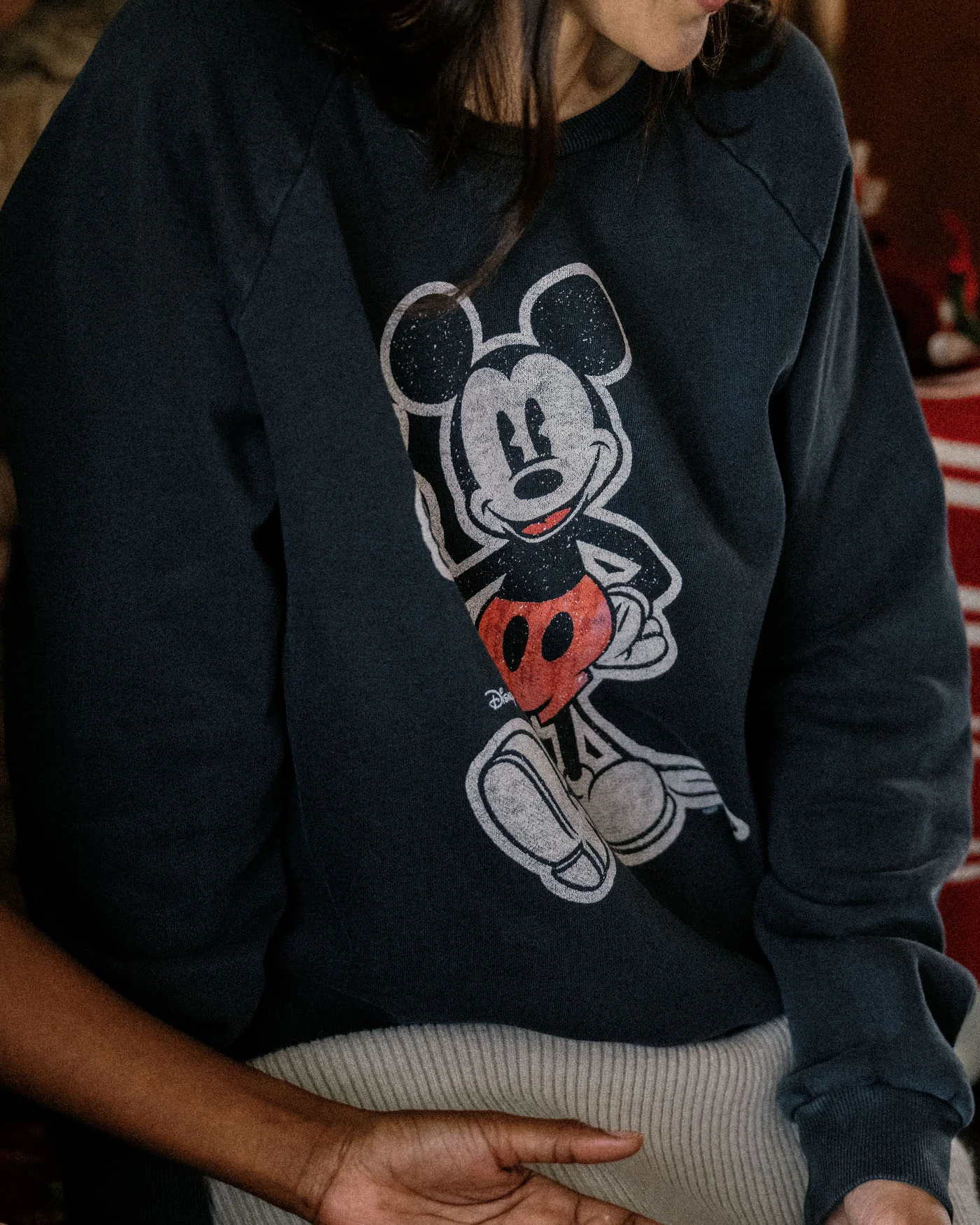 Women's Mickey Thumbs Up Vintage Raglan Pullover - Image 2