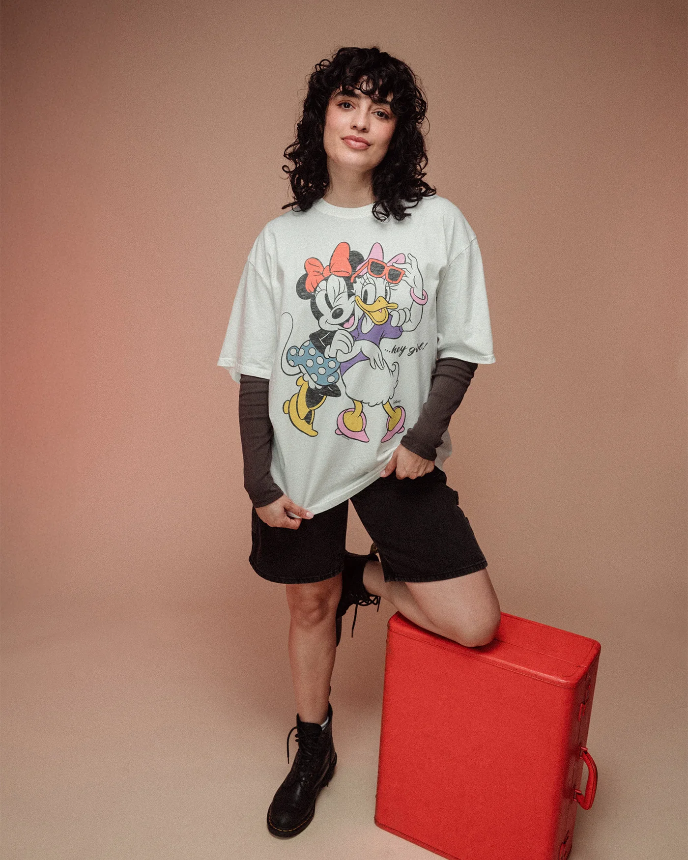 Women's Minnie and Daisy Hey Girl Oversized Tee - Image 2