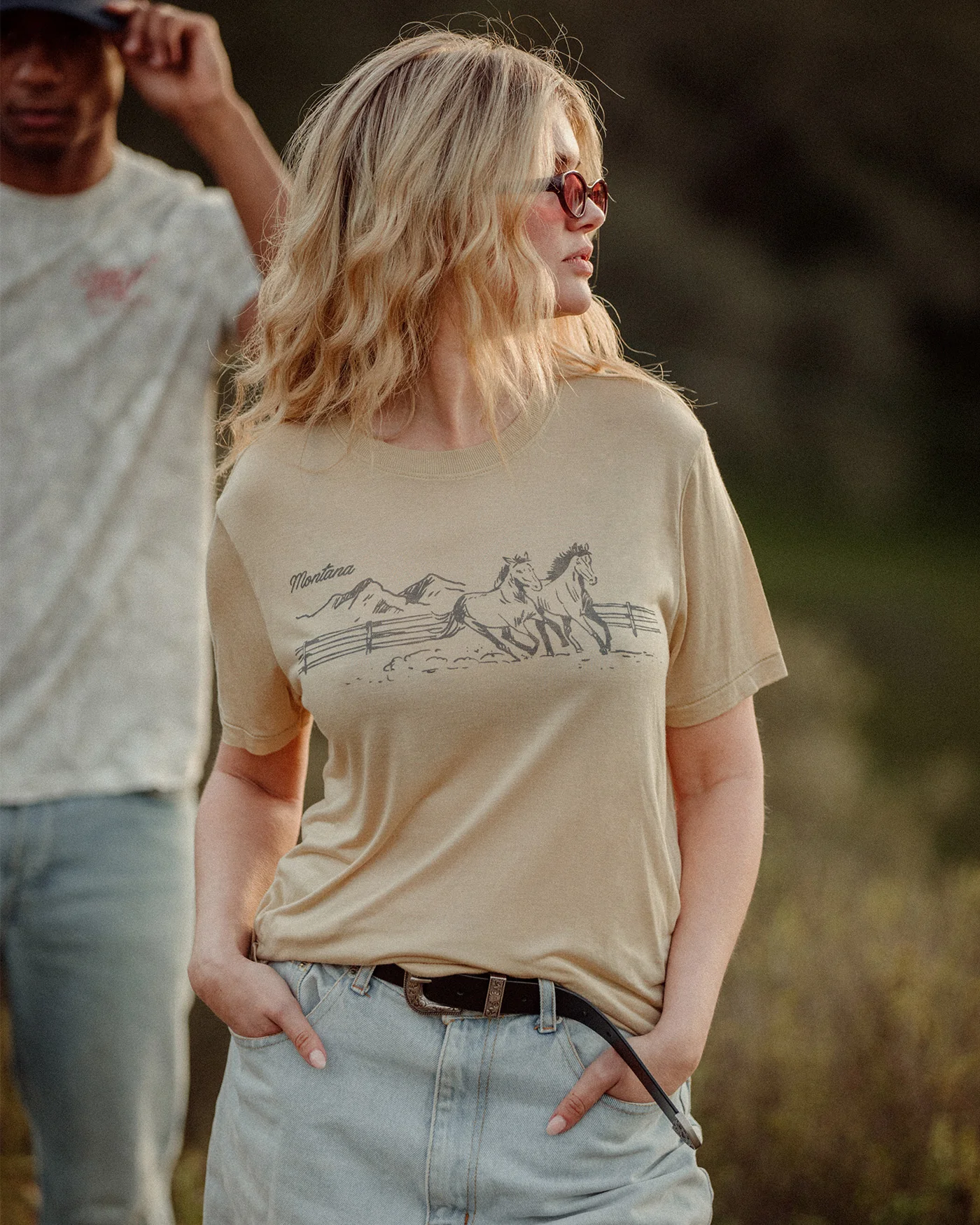 Women's Montana Horses Vintage Tissue Tee - Image 2