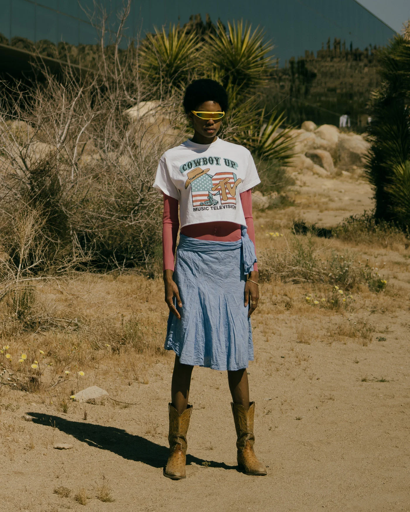 Women's MTV Cowboy Up Flea Market Crop Tee - Image 3