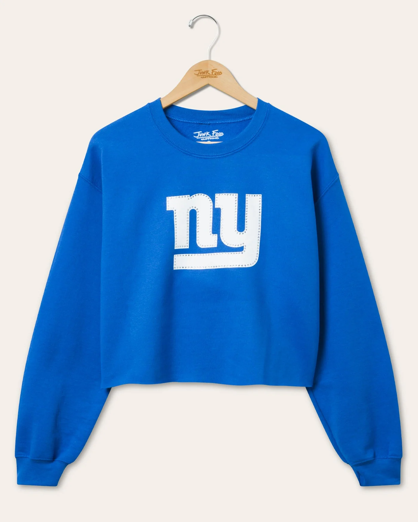 Women's New York Giants Bling Flea Market Crop Fleece
