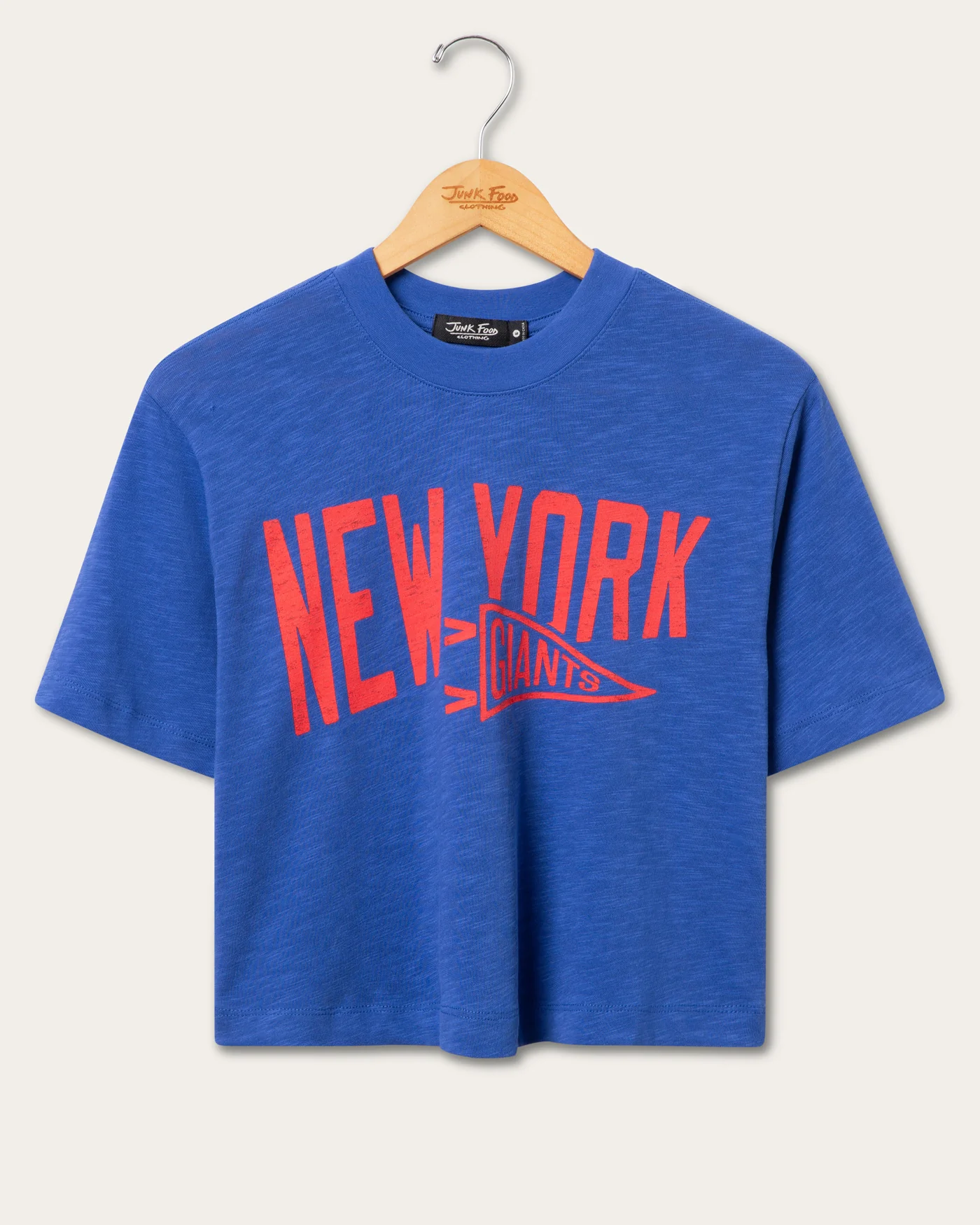 Women's New York Giants Dual Threat Mock Neck Crop Tee