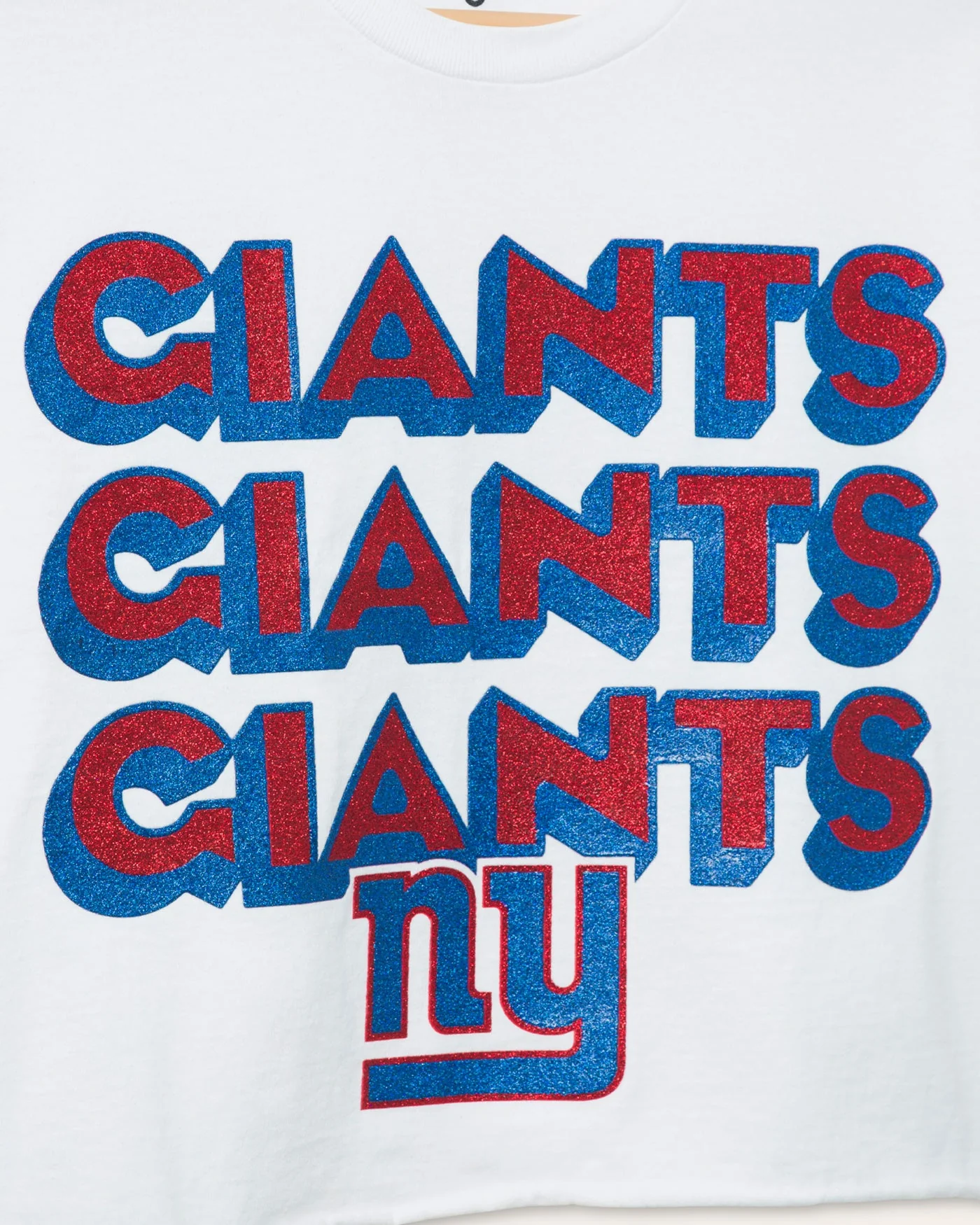 Women's New York Giants Repeat Glitter Flea Market Crop Tee - Image 3