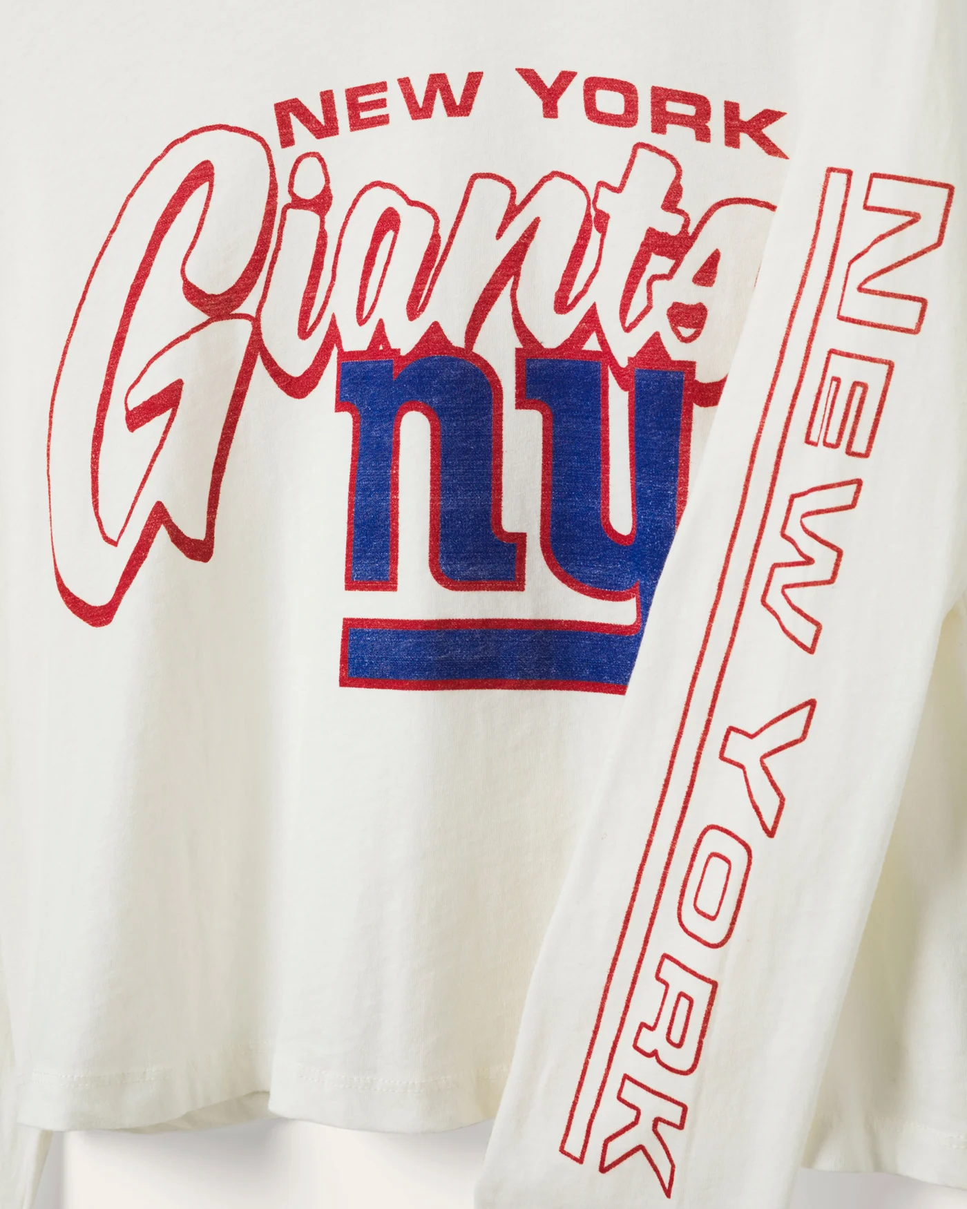 Women's New York Giants Touchdown Long Sleeve Crop Tee - Image 3