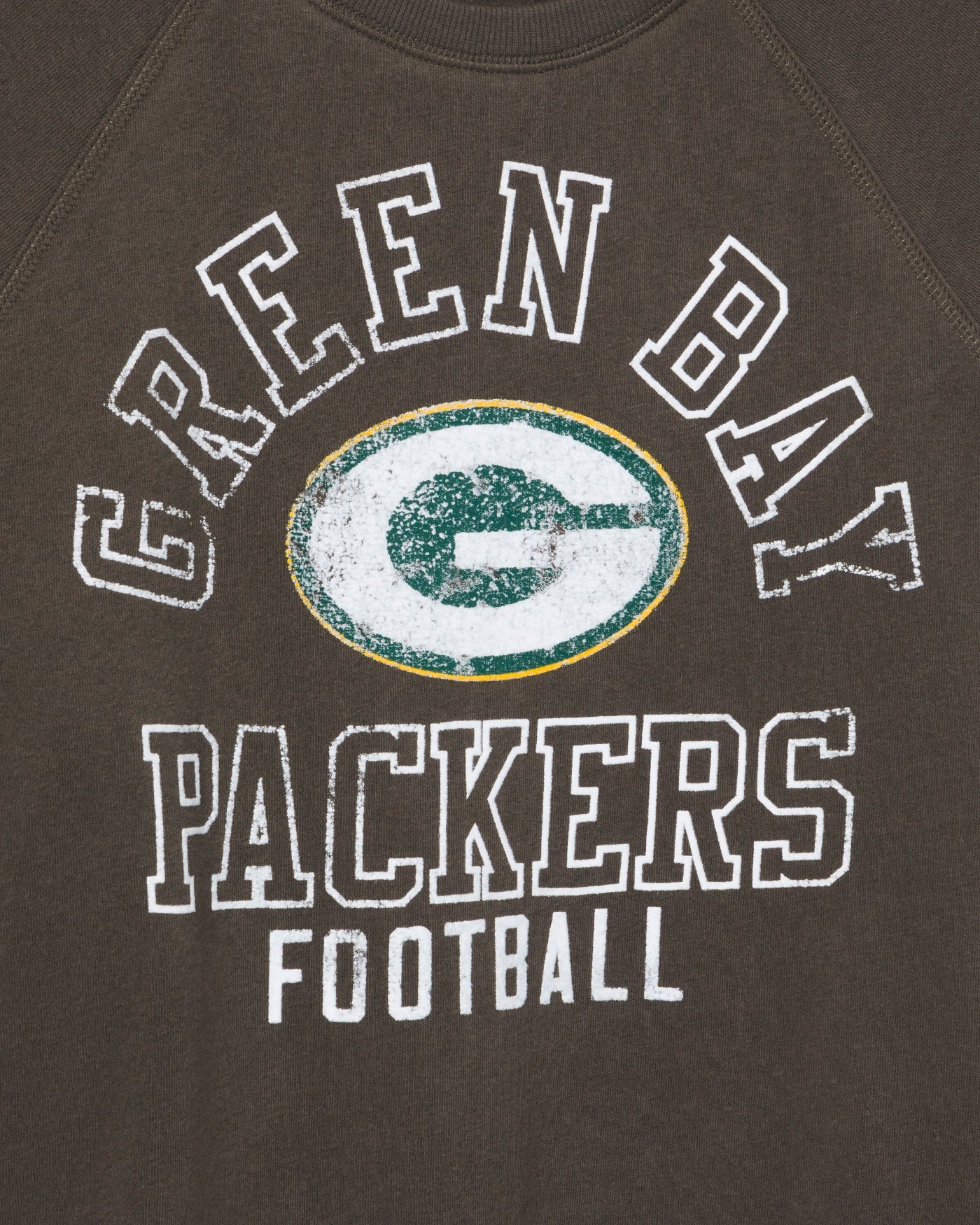Women's Green Bay Packers Flocked Raglan Crew Fleece - Image 3