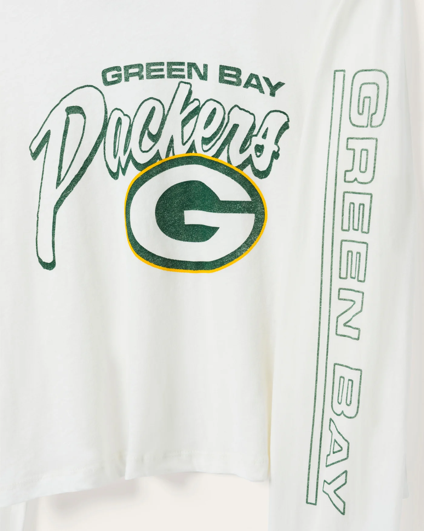 Women's Green Bay Packers Touchdown Long Sleeve Crop Tee - Image 5