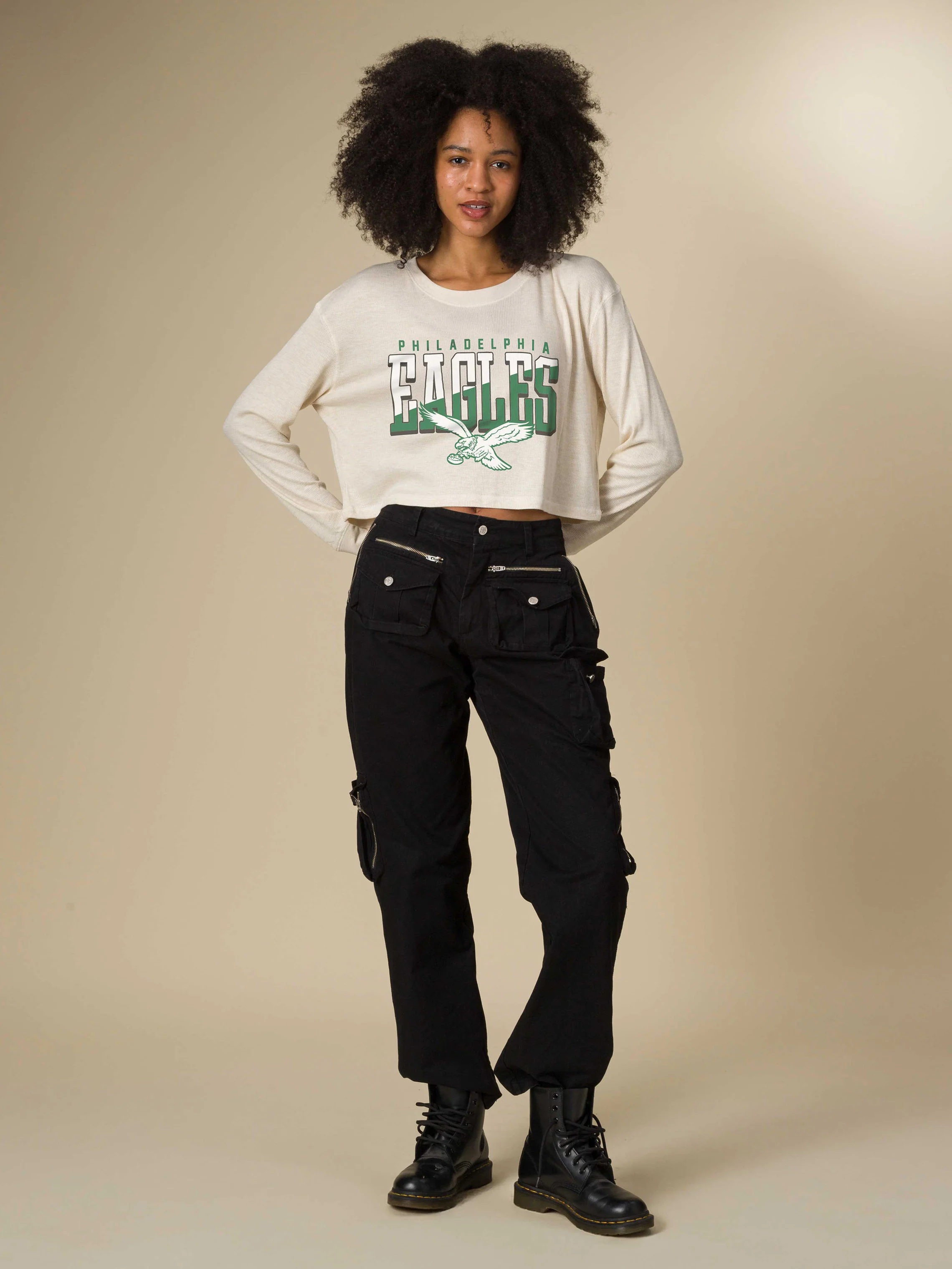 Women's Philadelphia Eagles Slant Crop Thermal - Image 2