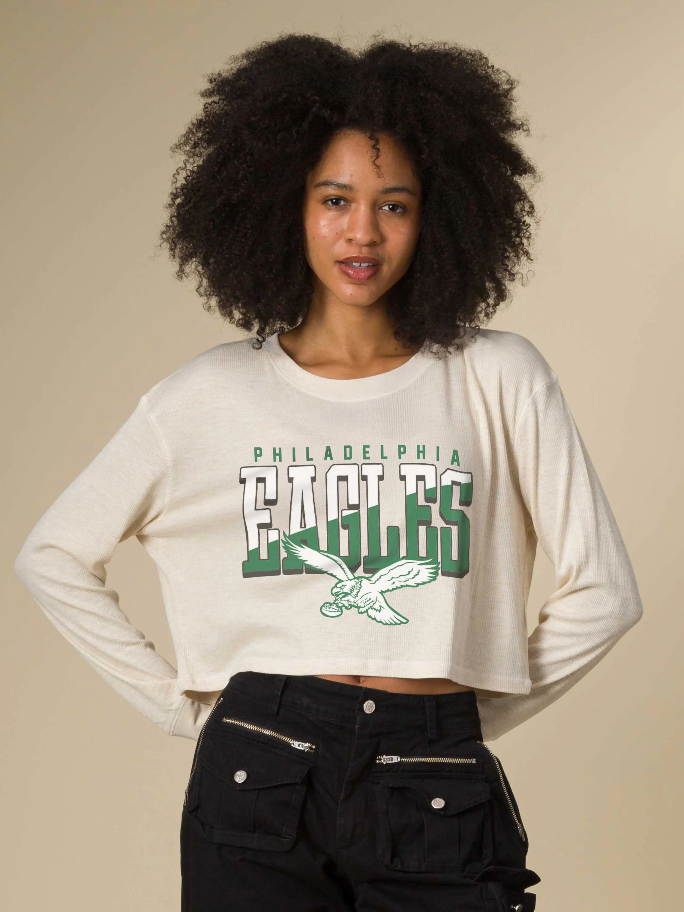Women's Philadelphia Eagles Slant Crop Thermal - Image 3