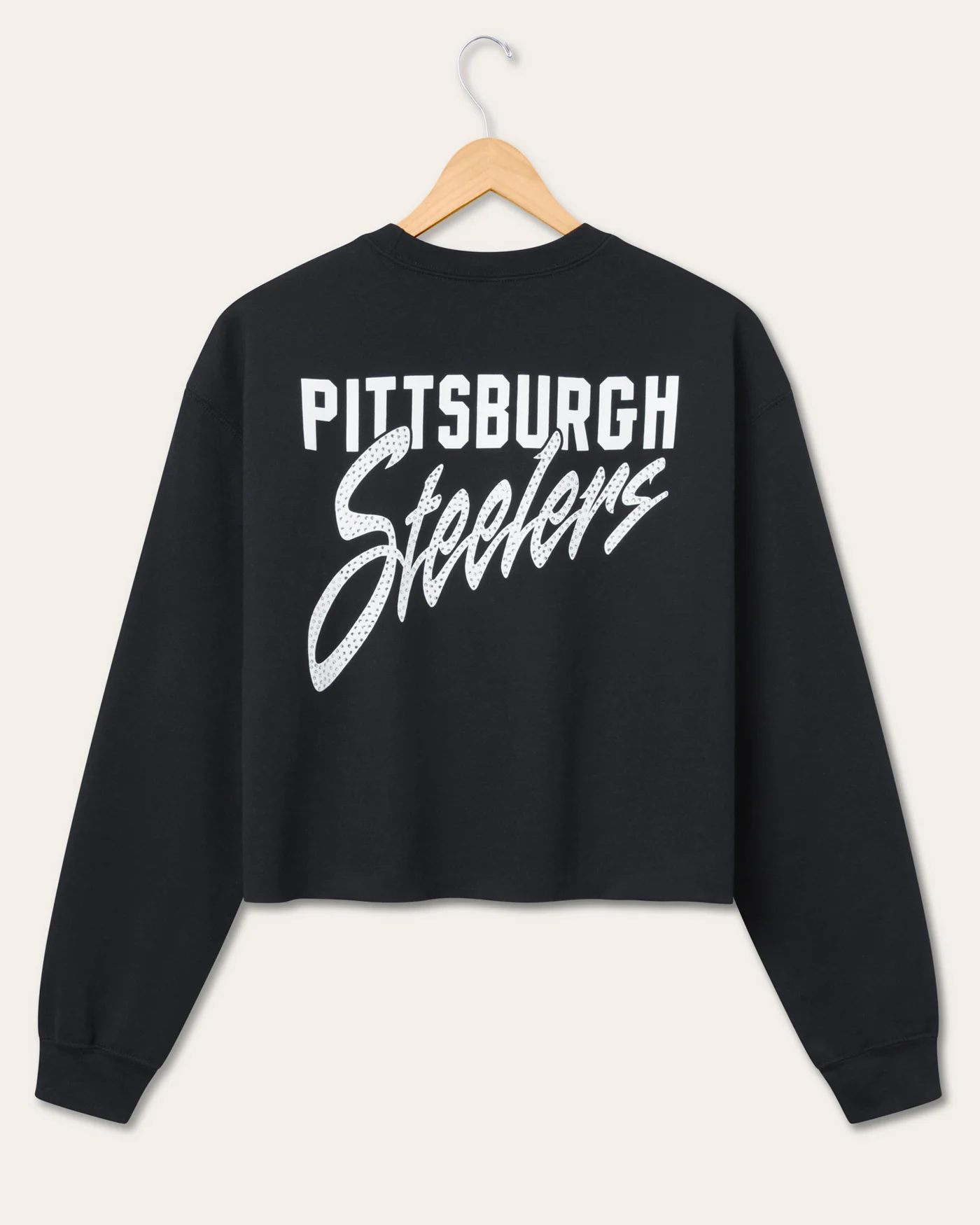 Women's Pittsburgh Steelers Bling Flea Market Crop Fleece - Image 5
