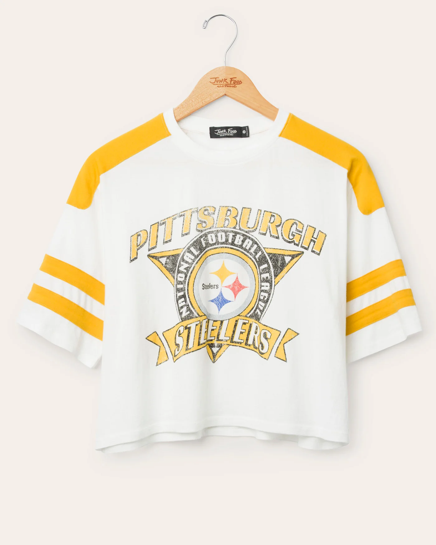 Women's Pittsburgh Steelers Striped Crop Tee