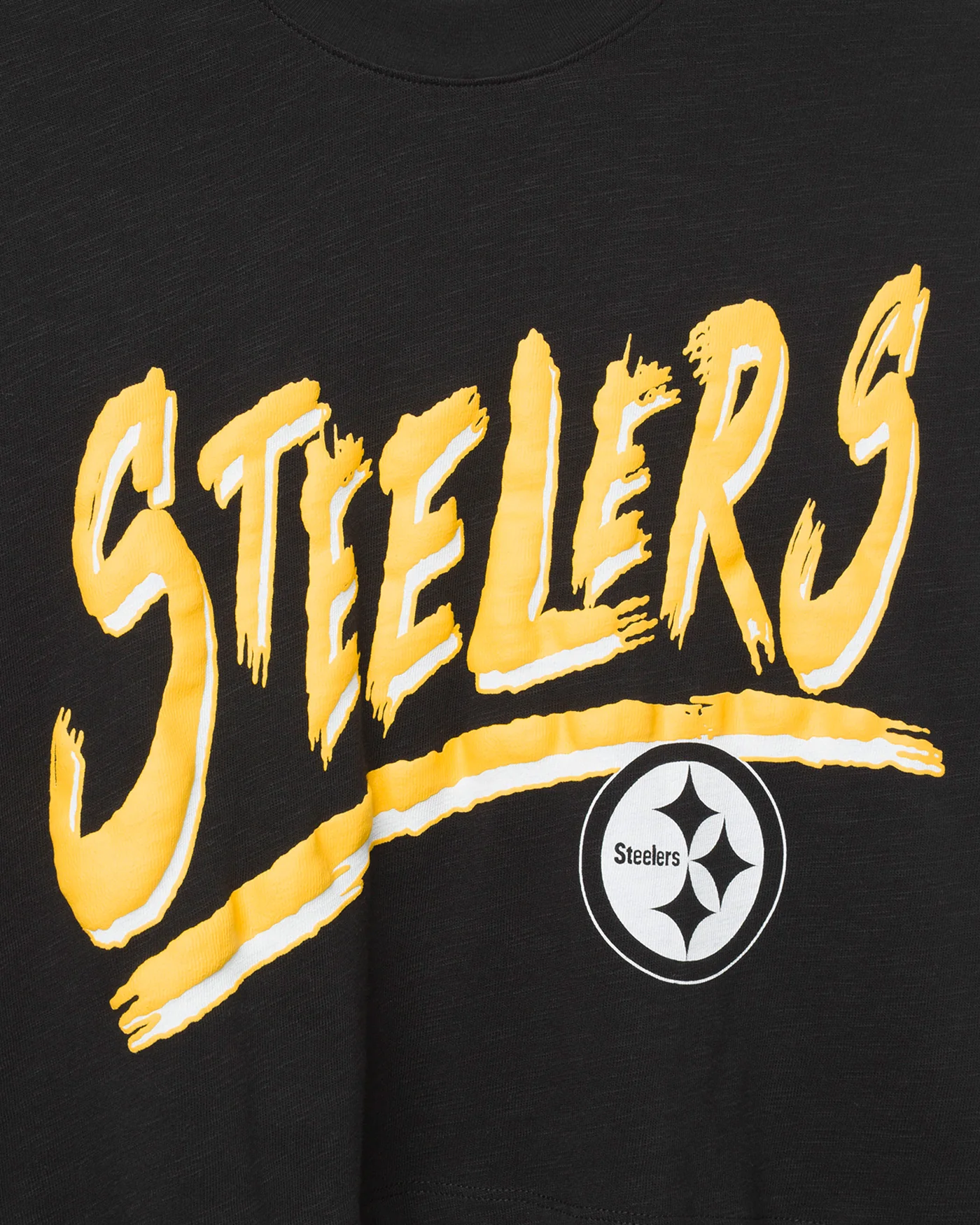 Women's Pittsburgh Steelers Thrill Mock Neck Crop Tee - Image 3