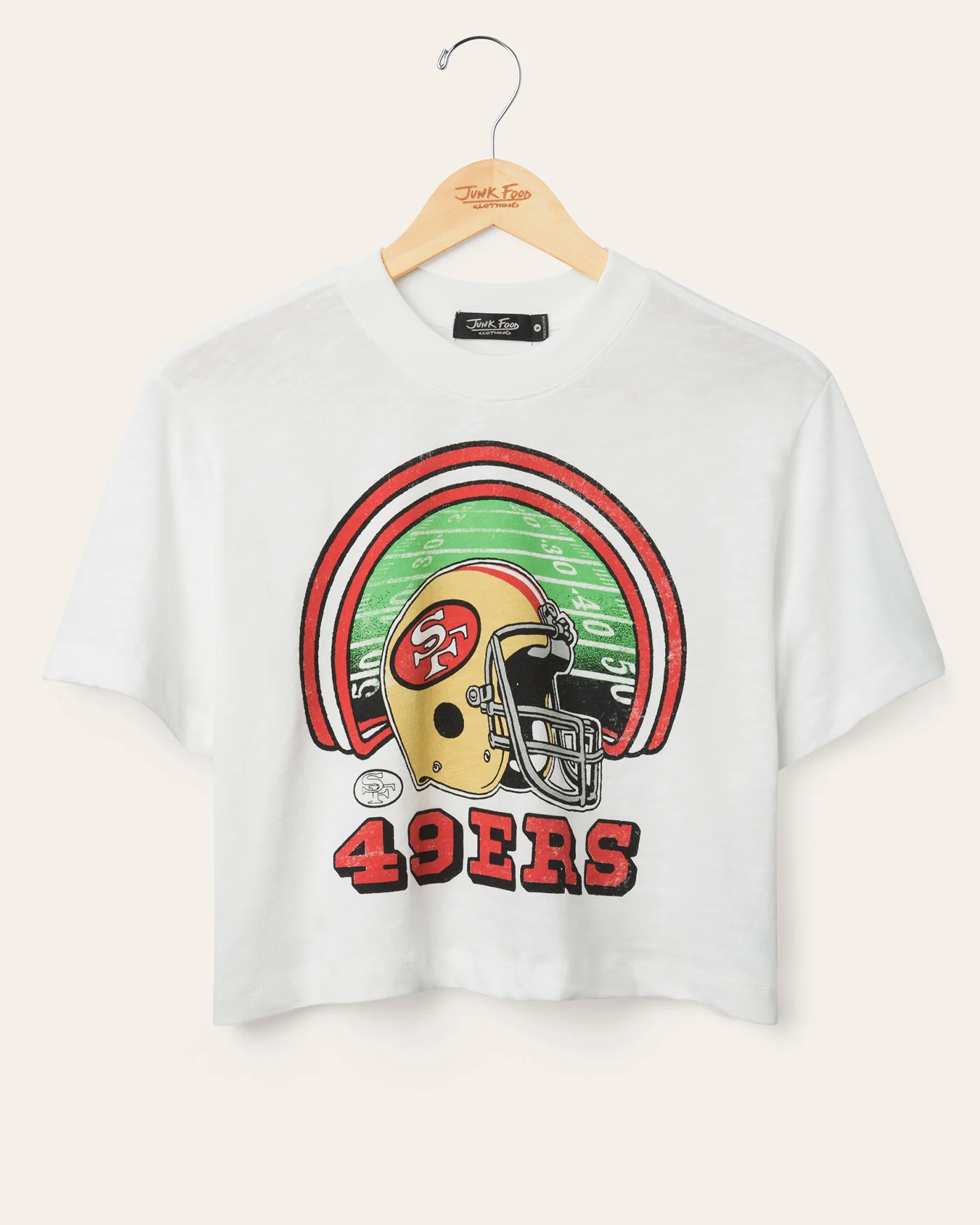 Women's San Francisco 49ers Game Time Mock Neck Crop Tee