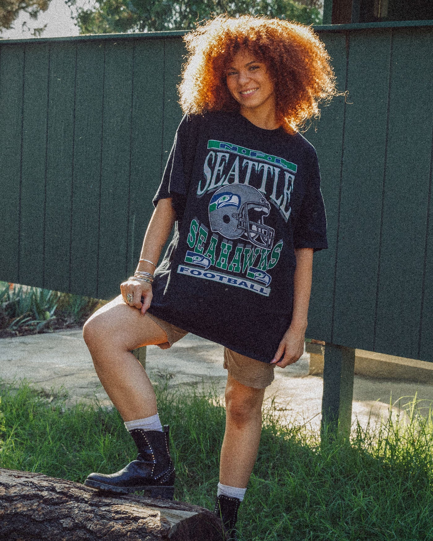 Women's Seattle Seahawks Helmet Oversized Tee Dress - Image 2