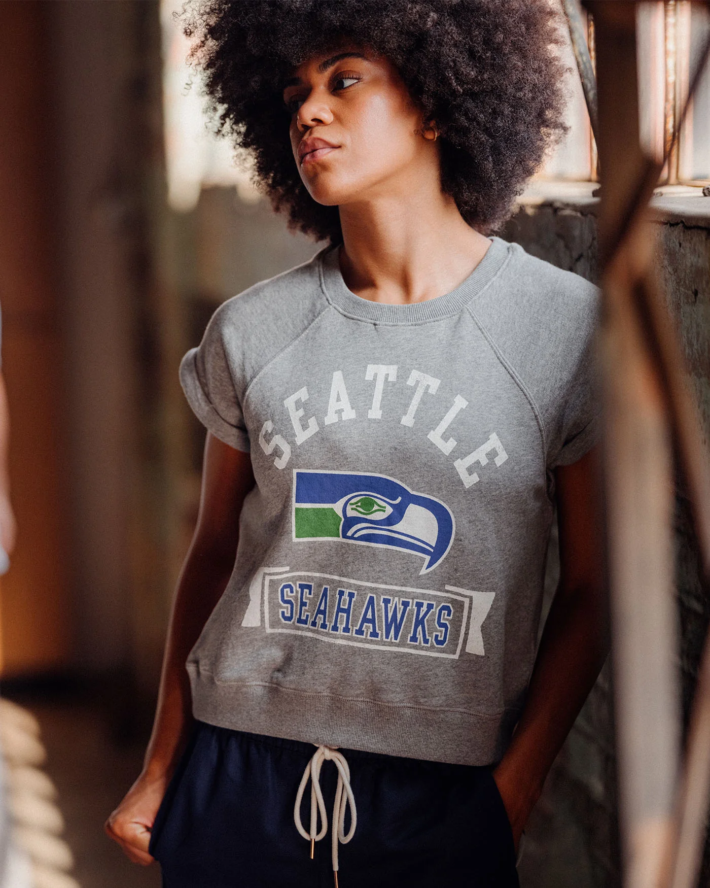 Women's Seattle Seahawks Raglan Fleece Tank - Image 2