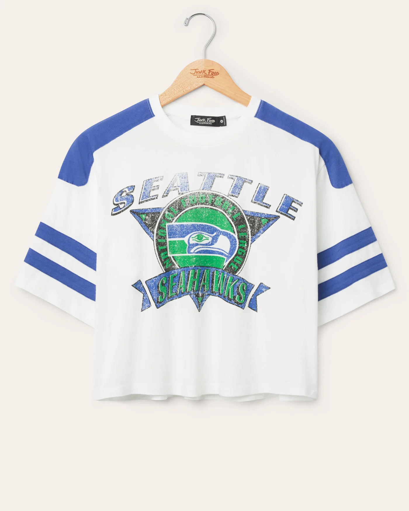 Women's Seattle Seahawks Striped Crop Tee