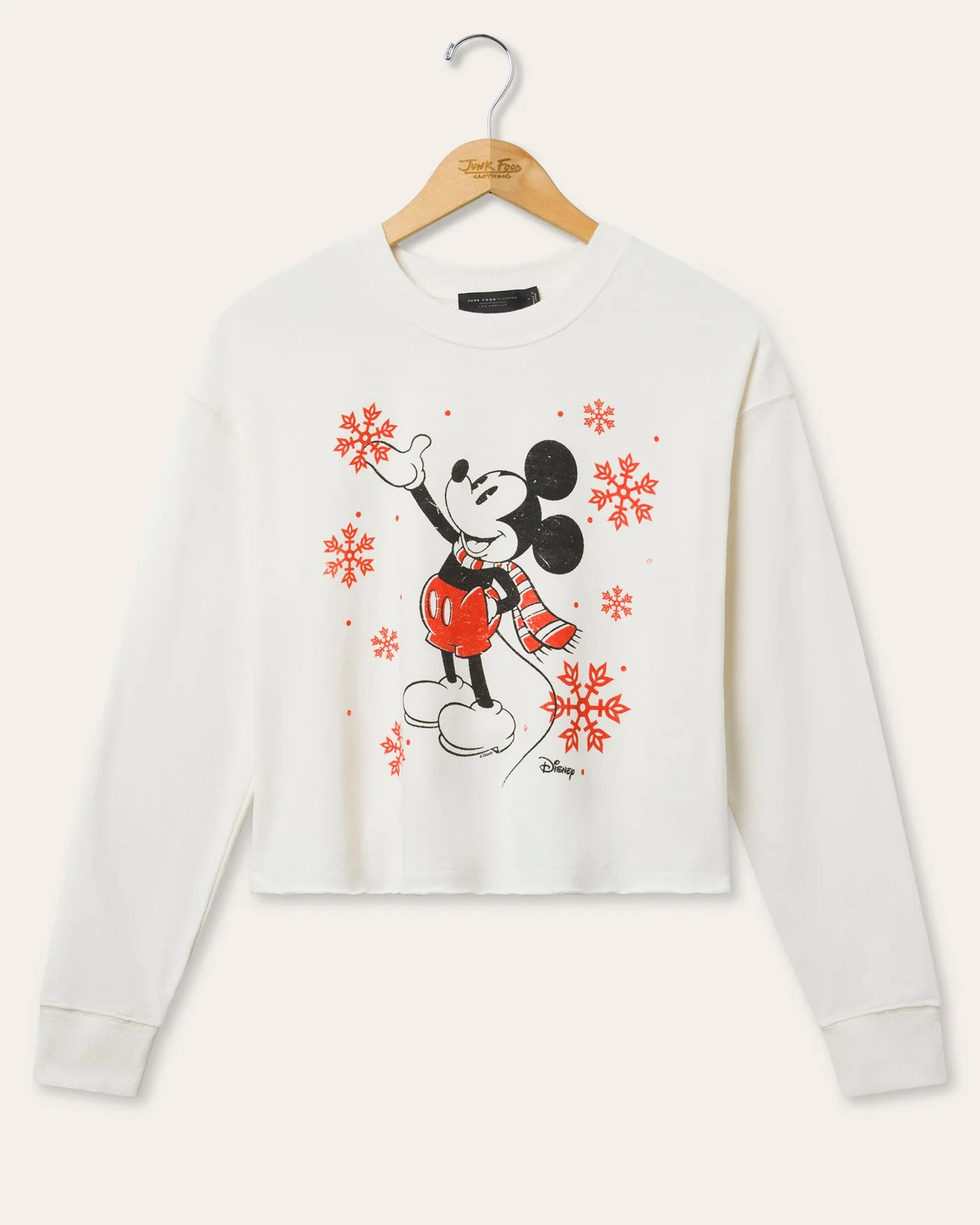 Women's Snowflake Mickey Crop Crew Fleece
