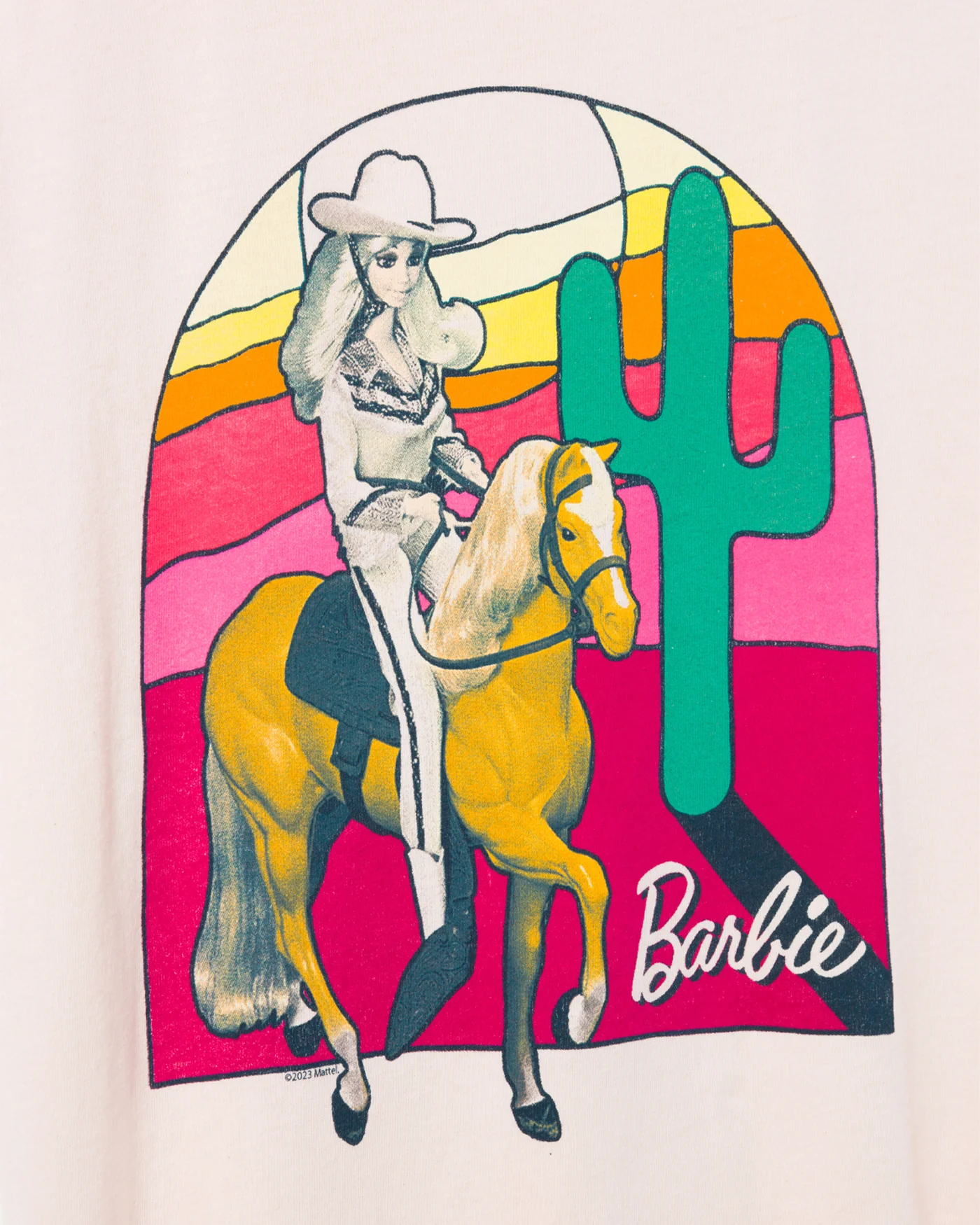 Women's Sunset Barbie Western Vintage Tee - Image 5