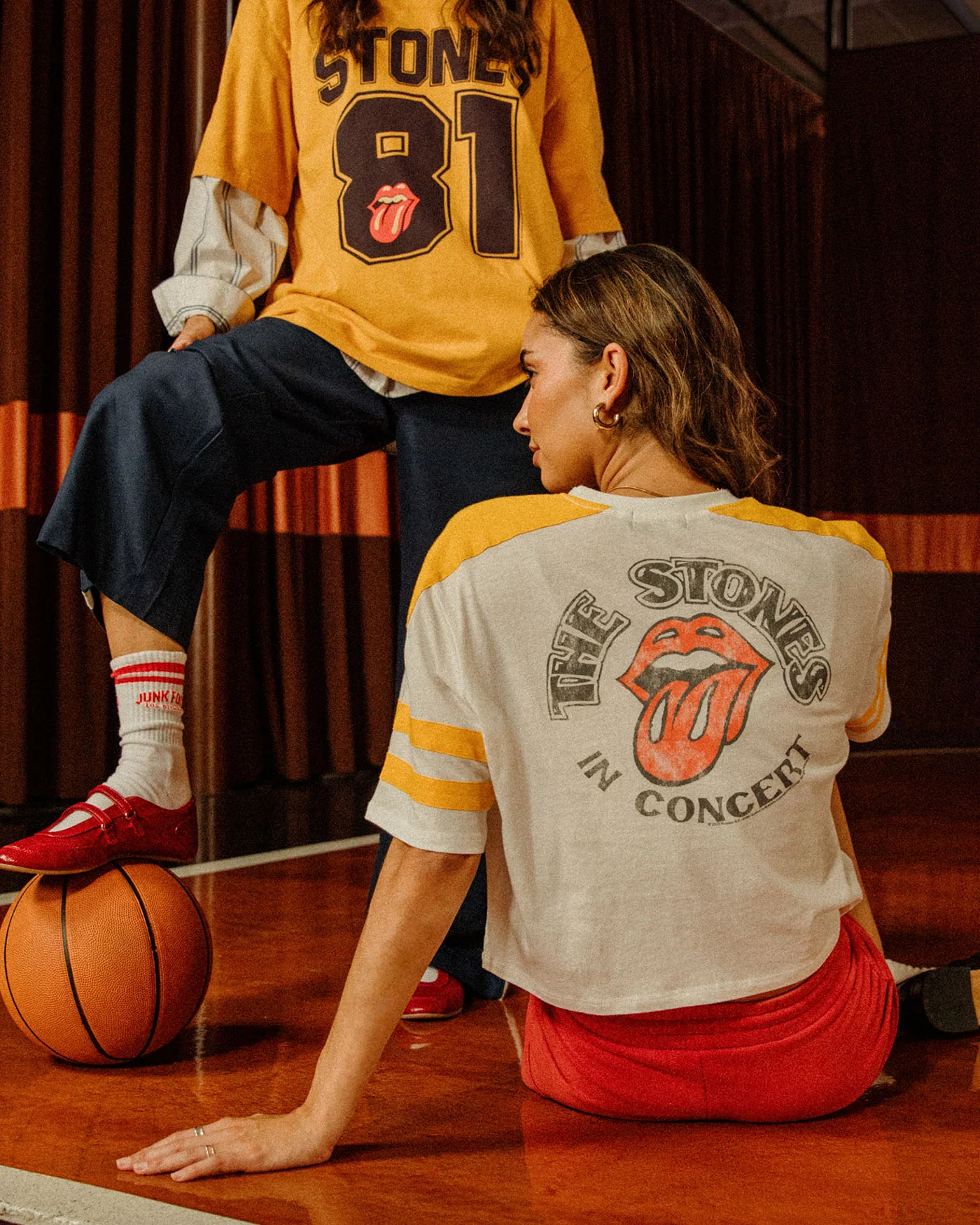 Women's The Rolling Stones Striped Crop Tee - Image 2