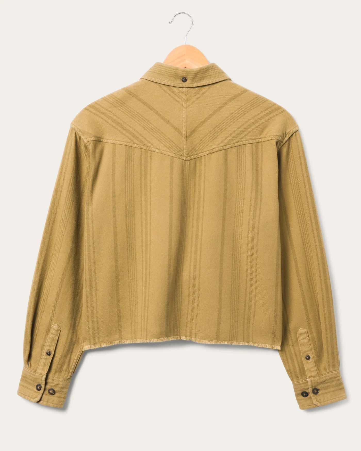 Women's Tonal Stripe Flannel Crop Shirt - Image 4